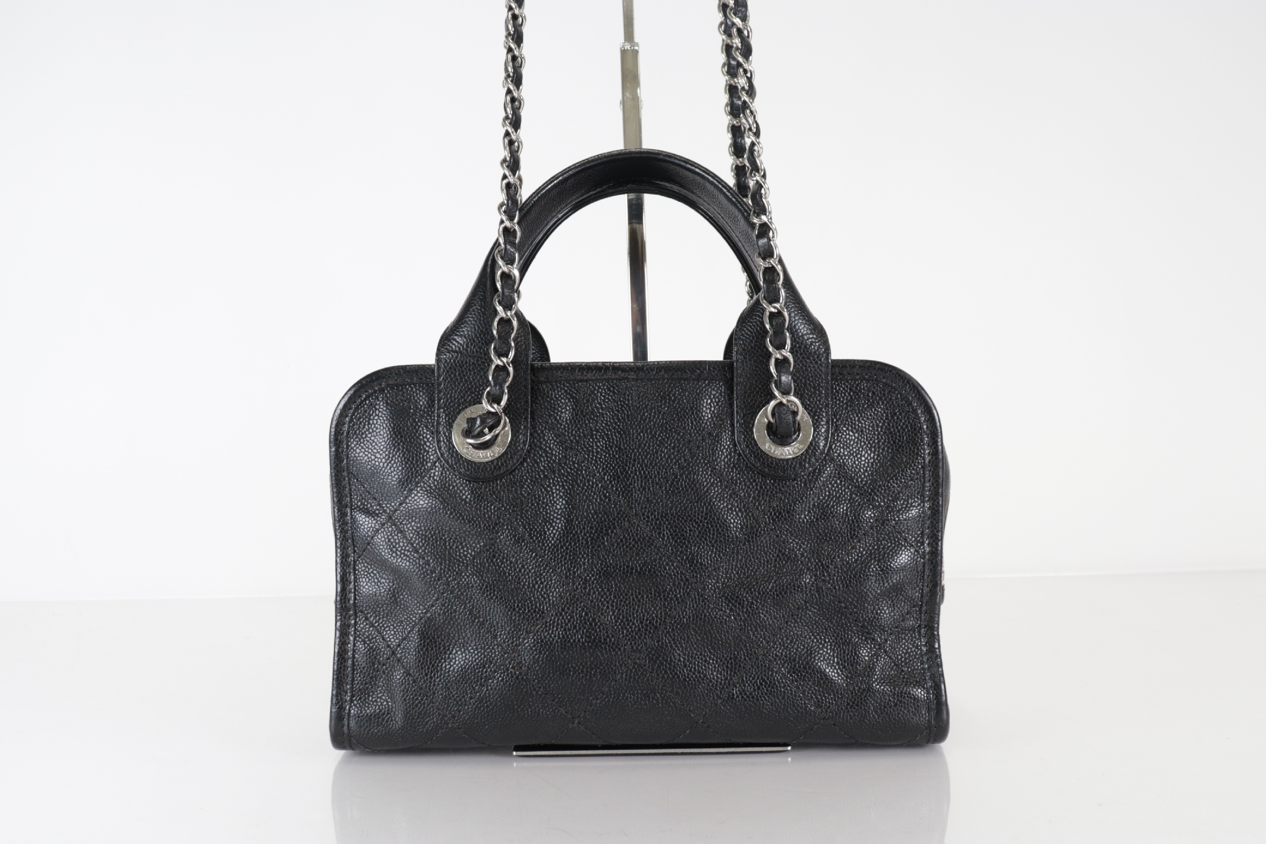 Coco Mark 2-Way Caviar Chain Shoulder Bag, Silver Hardware, Series 20s — view 3