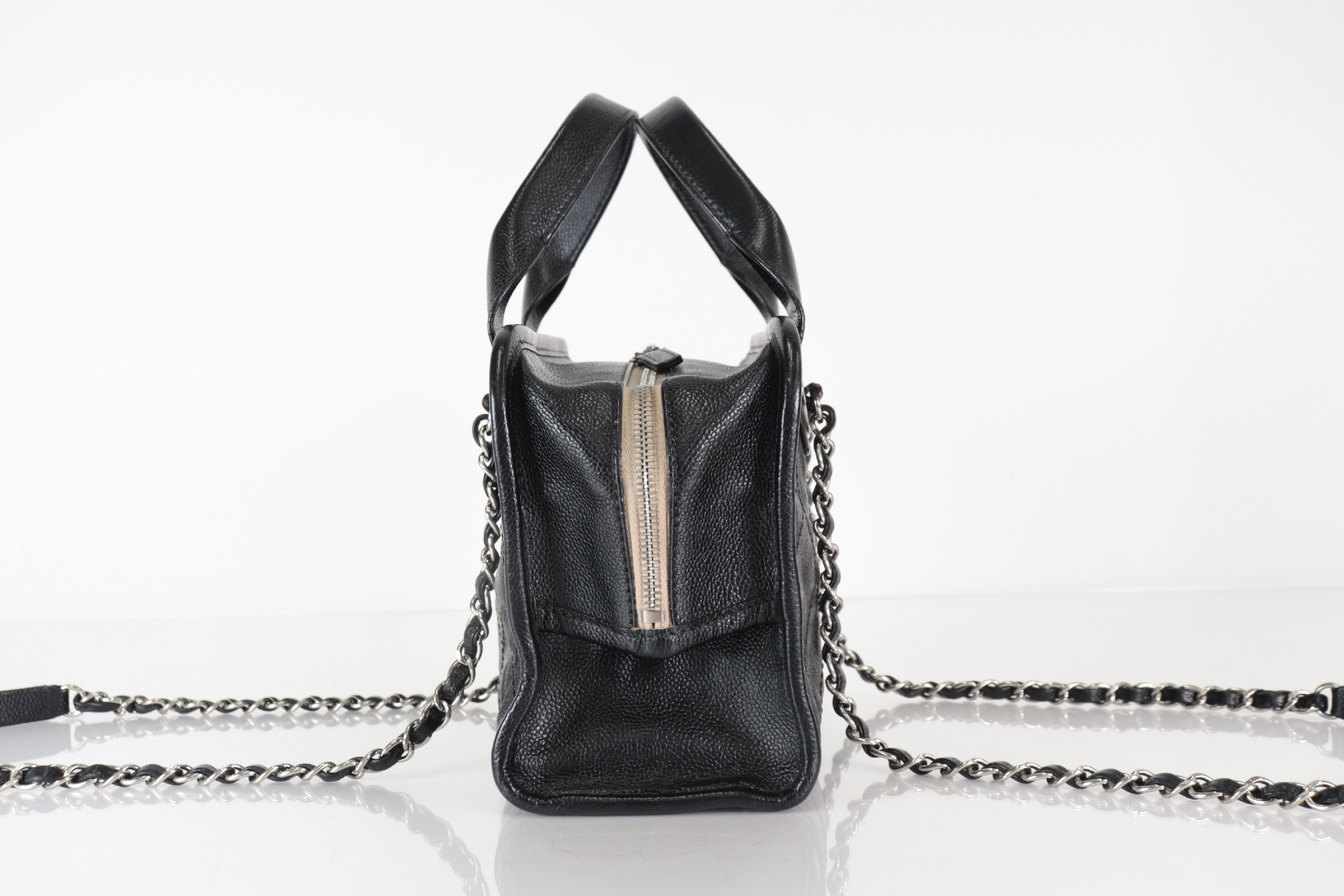 Coco Mark 2-Way Caviar Chain Shoulder Bag, Silver Hardware, Series 20s — view 4