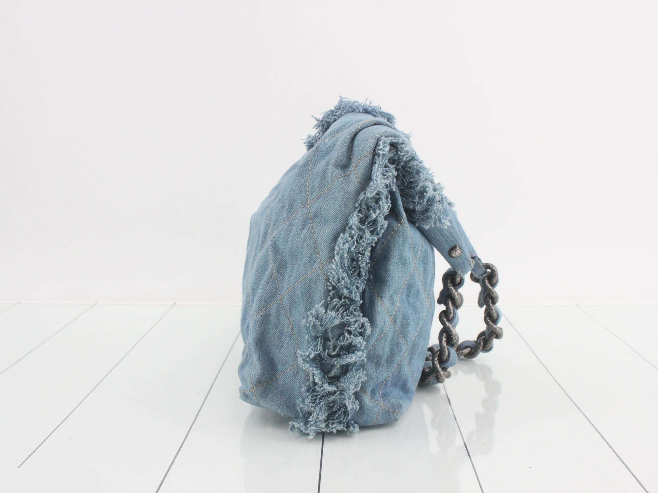 Chain shoulder bag, denim — view 3