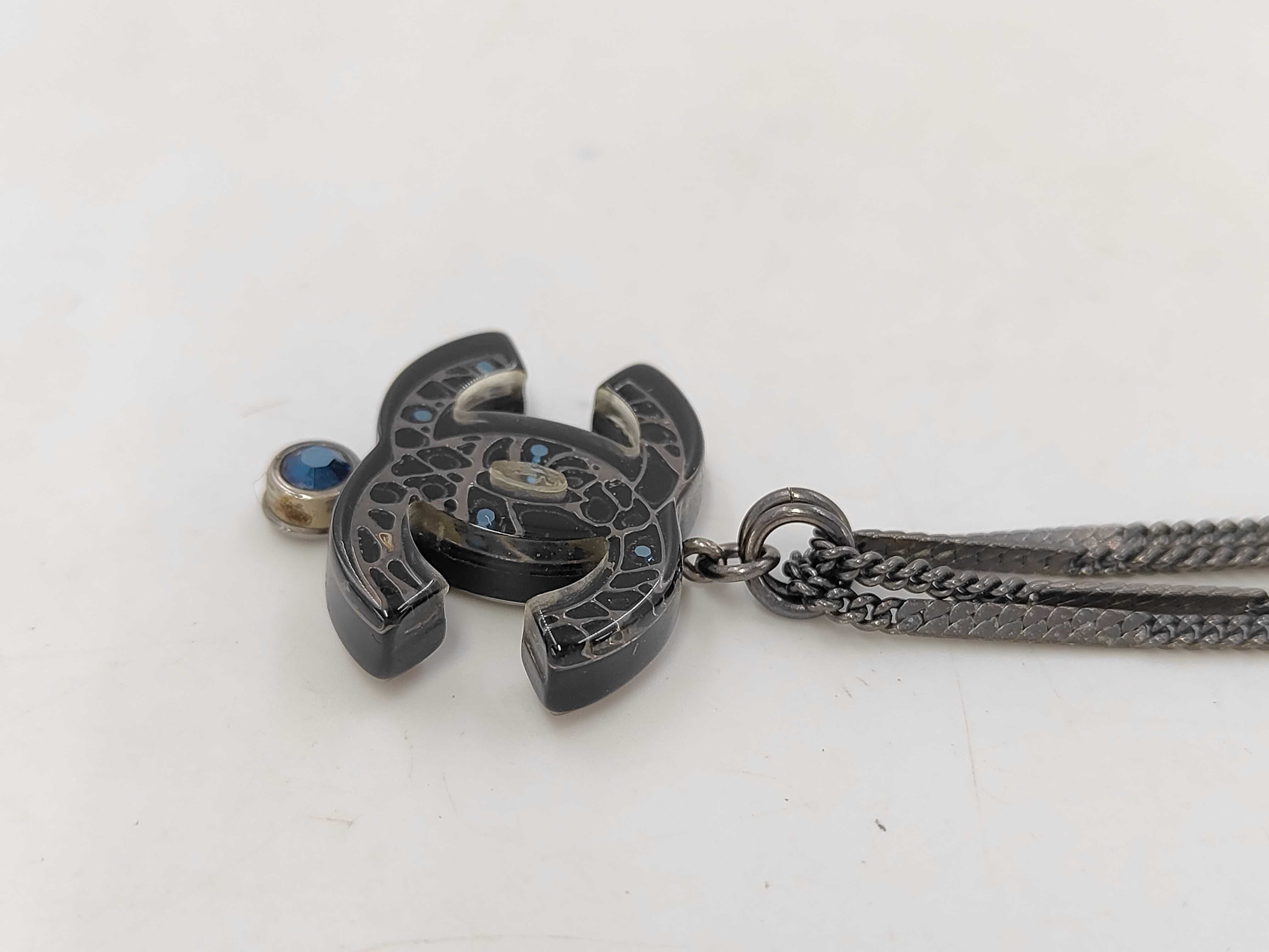 Necklace Coco Mark Double Chain 06A Pearl Black Necklace — view 2