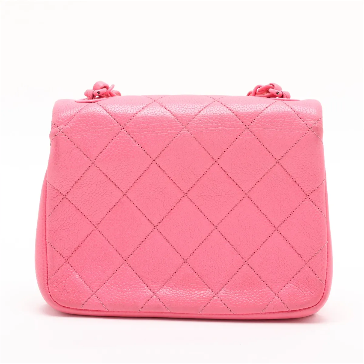 Matelassé Caviar Skin Chain Shoulder Bag, Pink, Silver Hardware, 29885314, Serial Number 29 — view 2