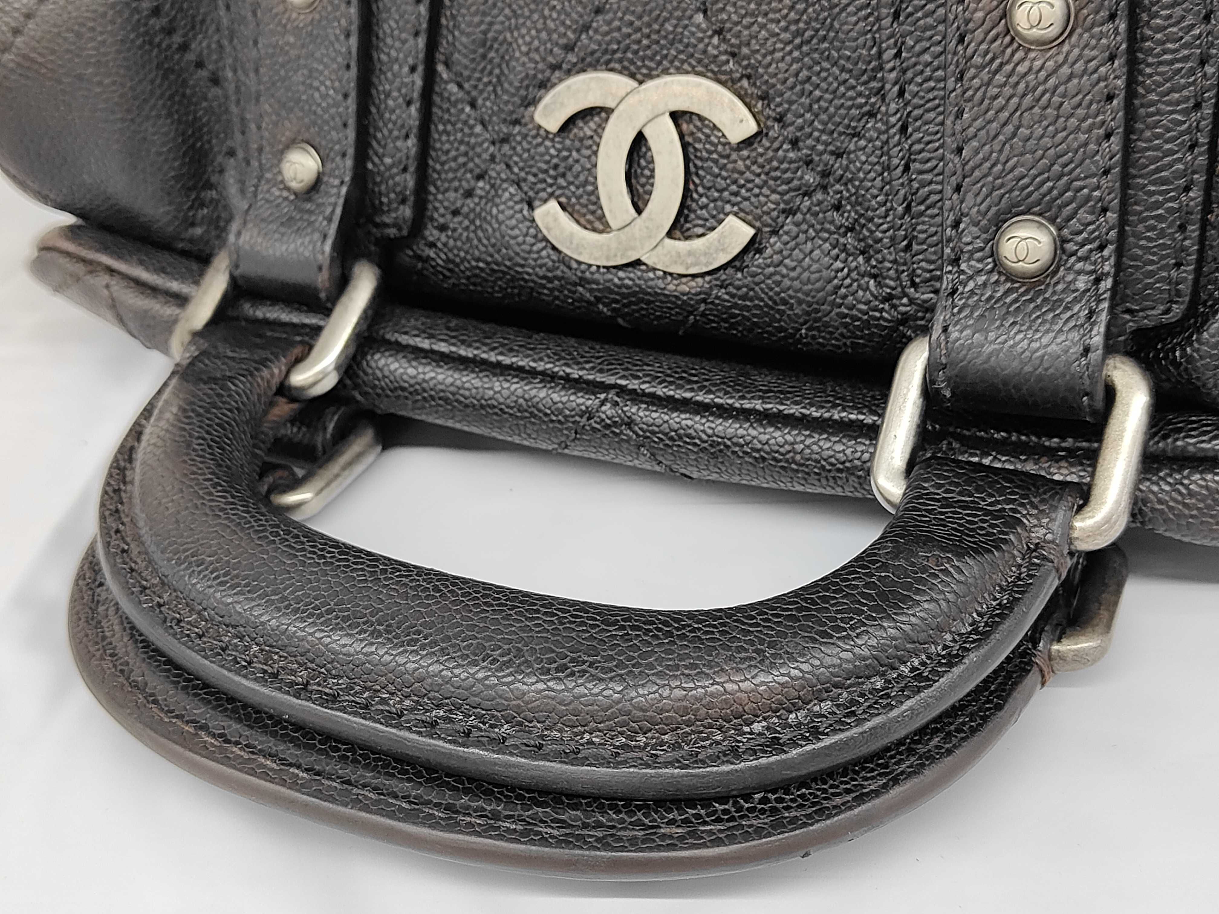 Matelassé Caviar Mini Boston Leather Coco Handbag (Department Store Seal) — view 3