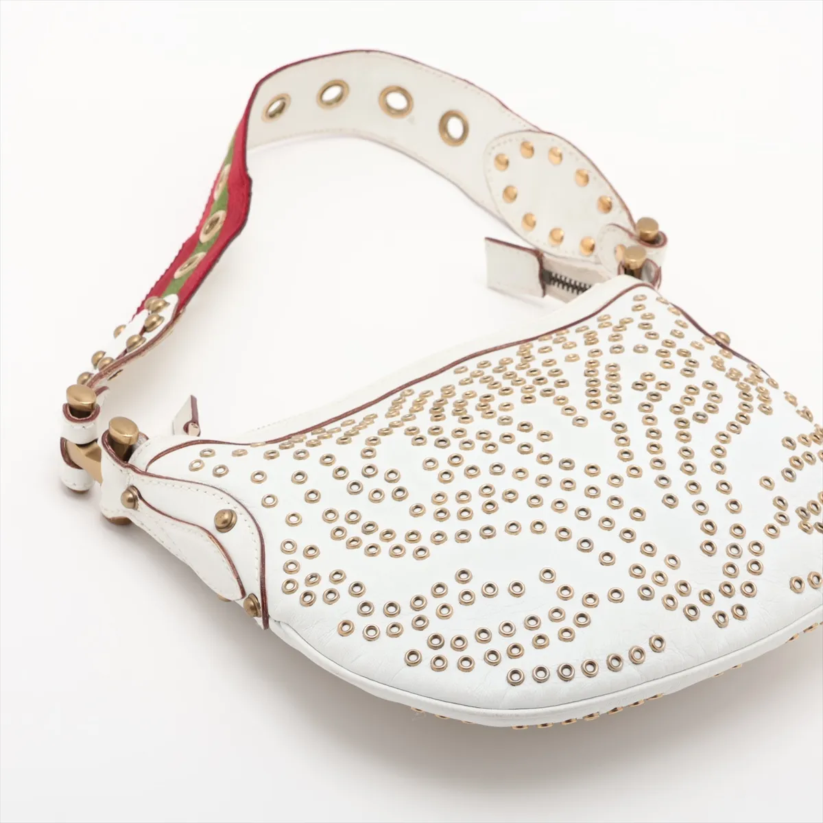 Sherry Line 144605 Leather Shoulder Bag, White — view 4