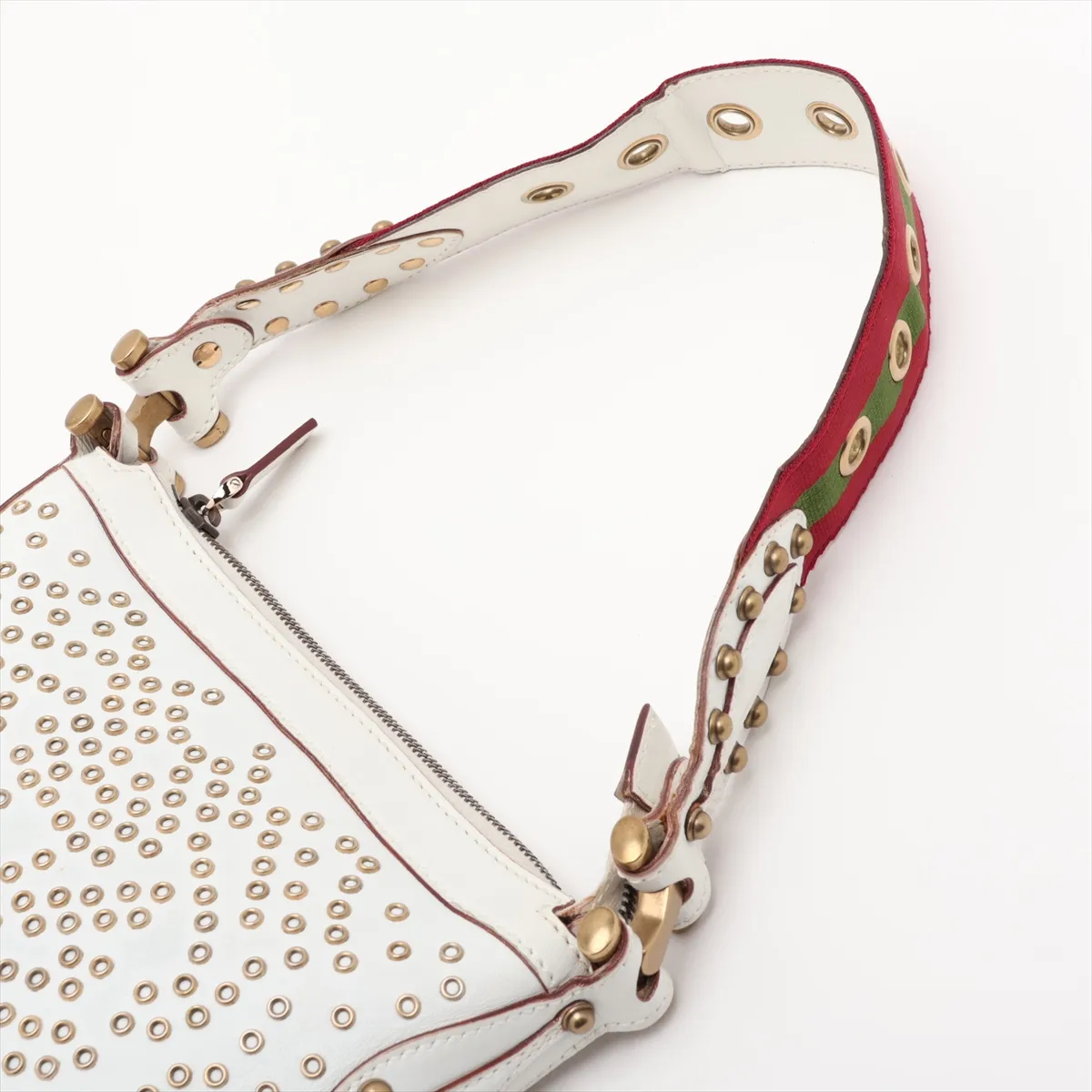 Sherry Line 144605 Leather Shoulder Bag, White — view 5
