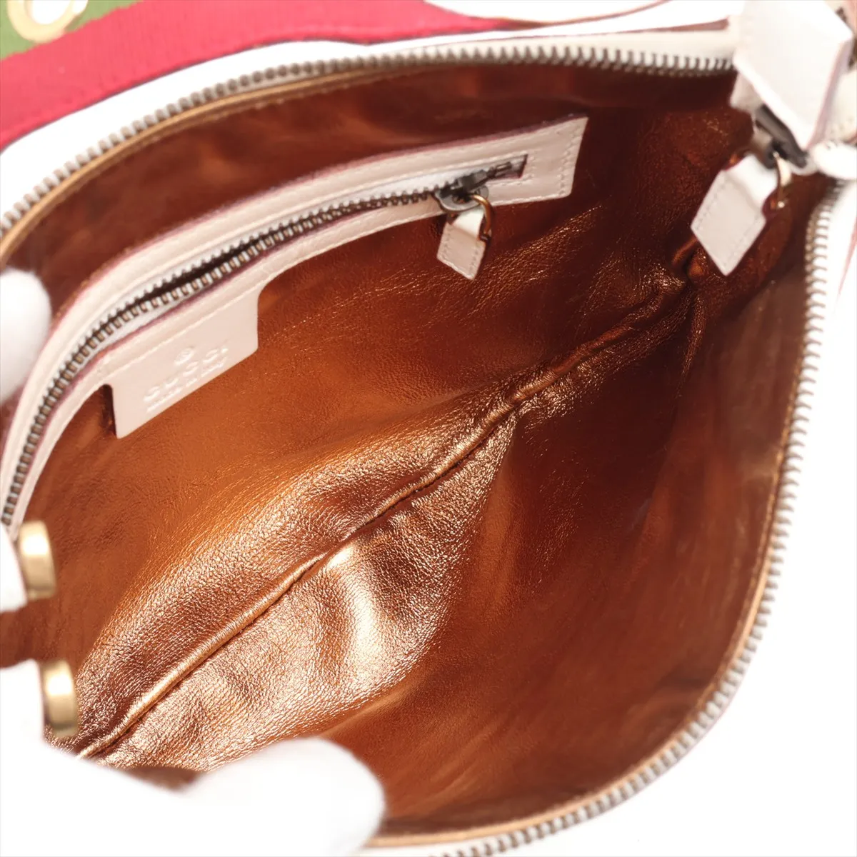 Sherry Line 144605 Leather Shoulder Bag, White — view 6