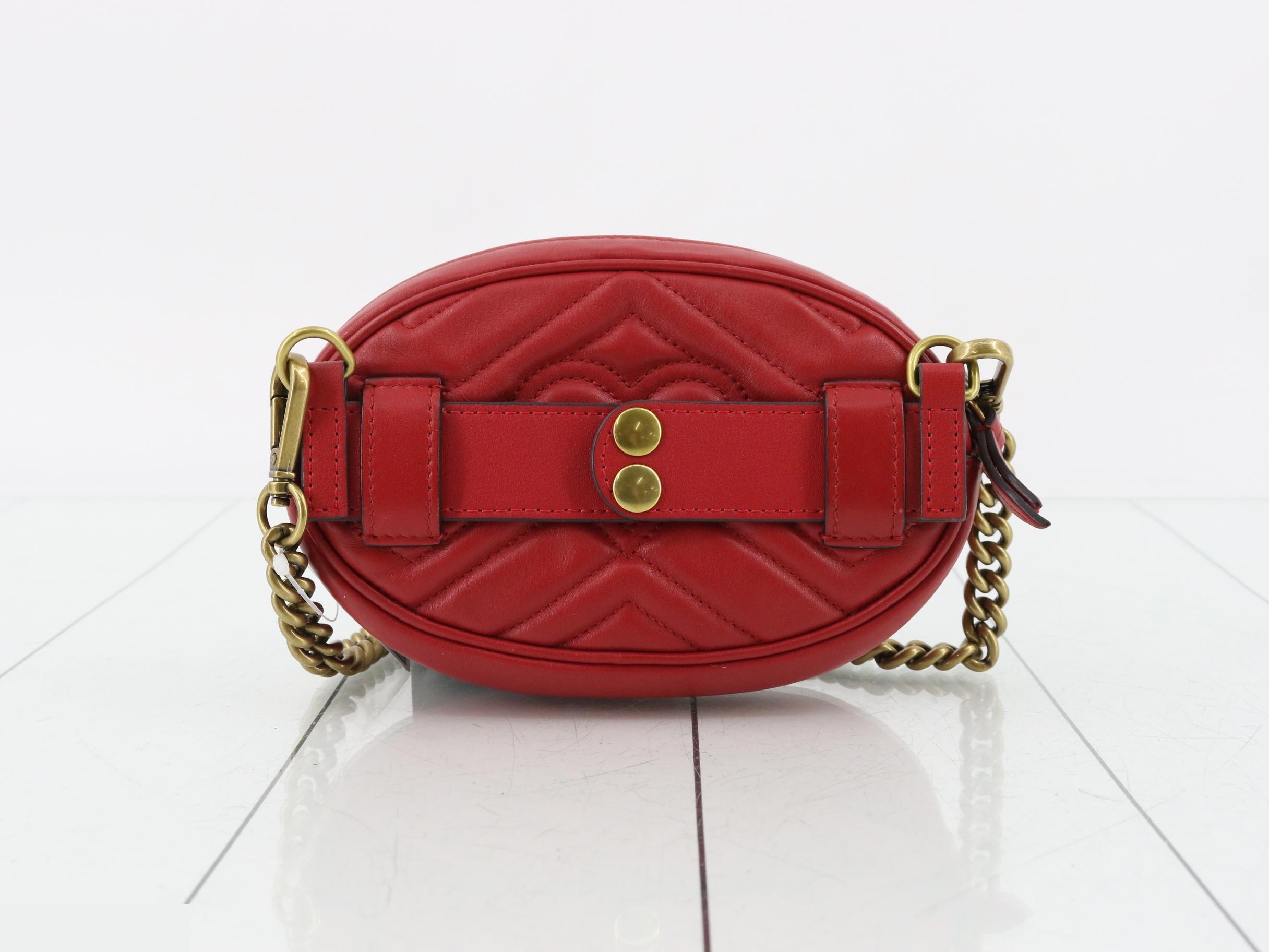 GG Marmont quilted leather red belt bag waist bag — view 2