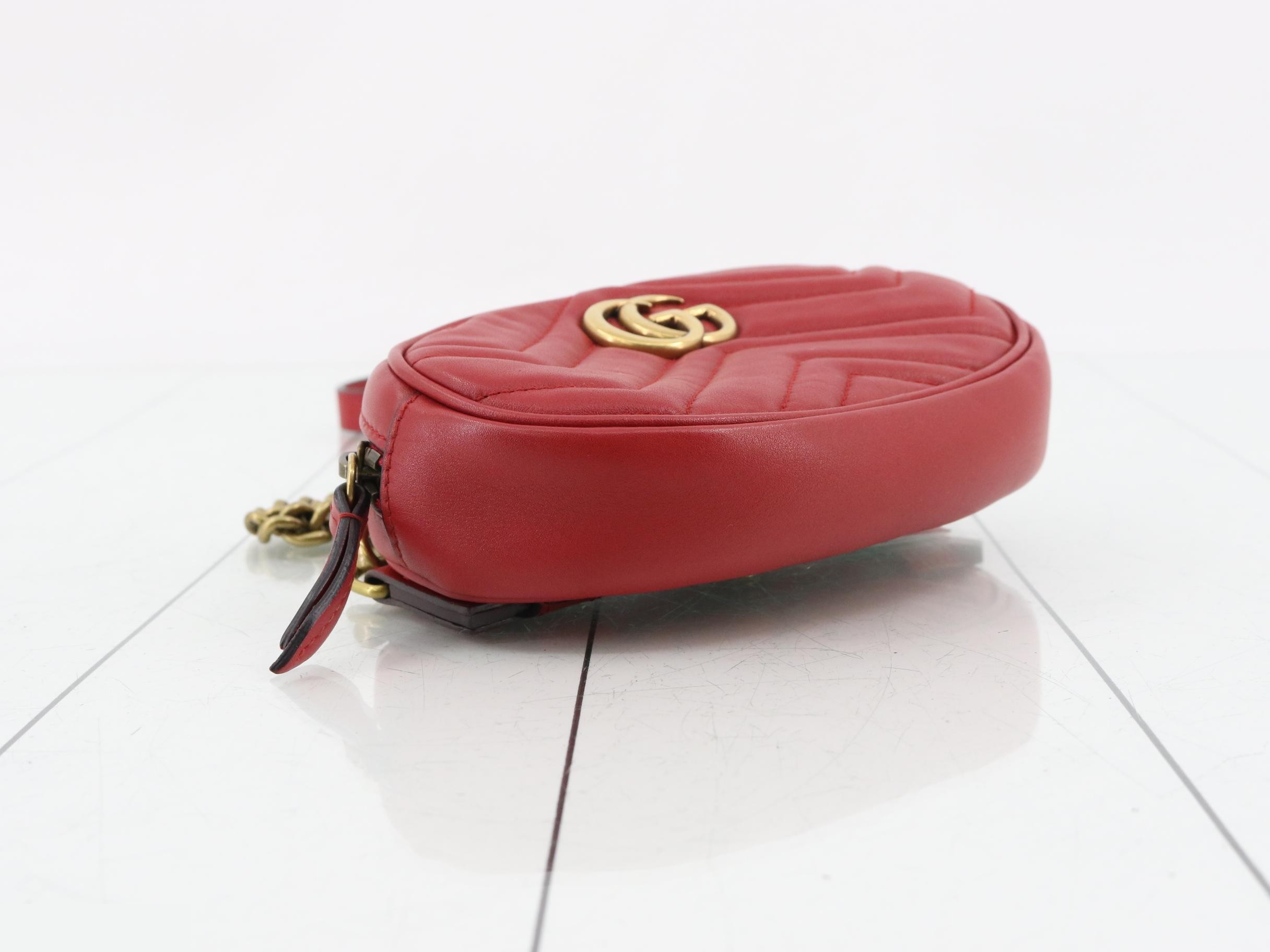 GG Marmont quilted leather red belt bag waist bag — view 5