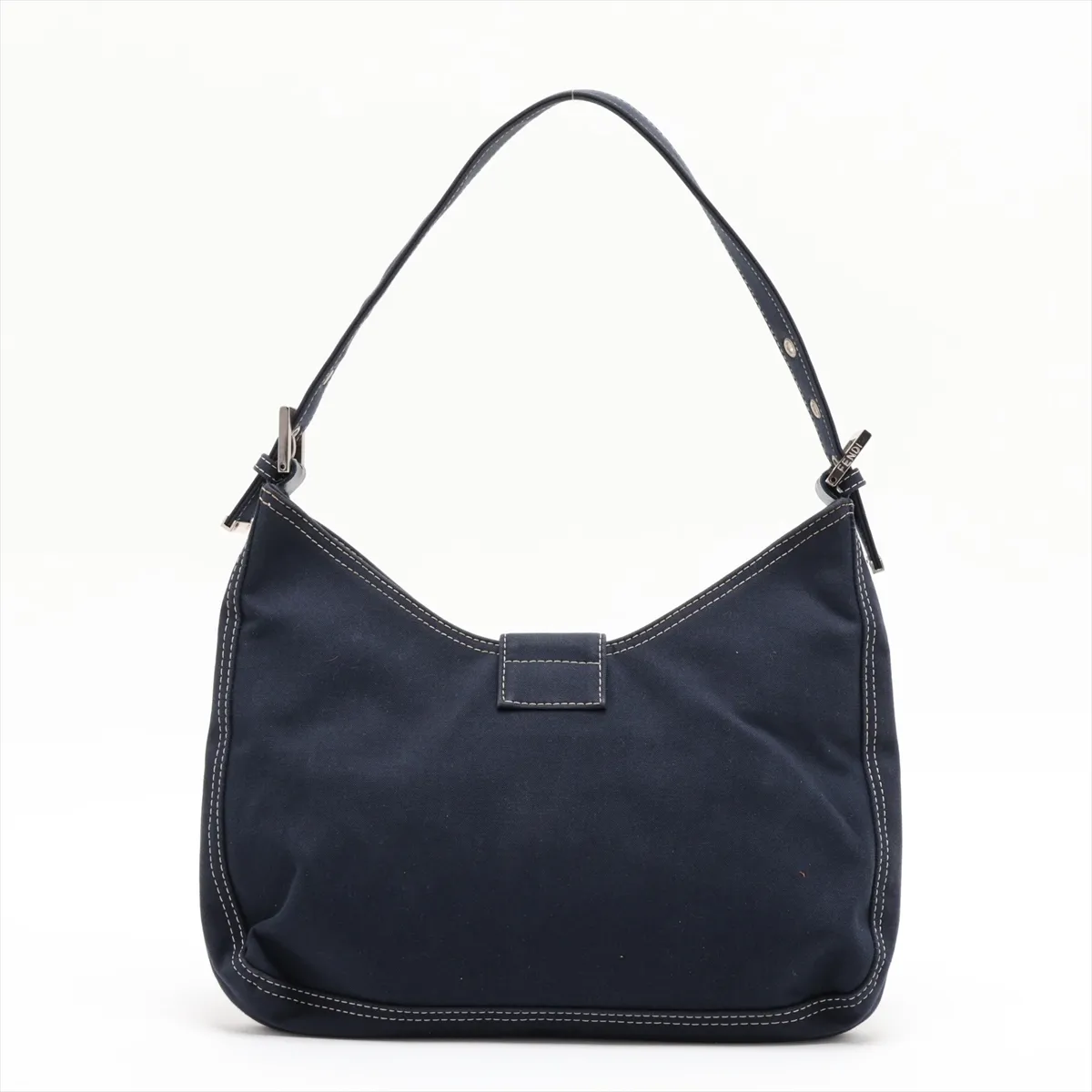 Denim Shoulder Bag, Navy, 26569 — view 2