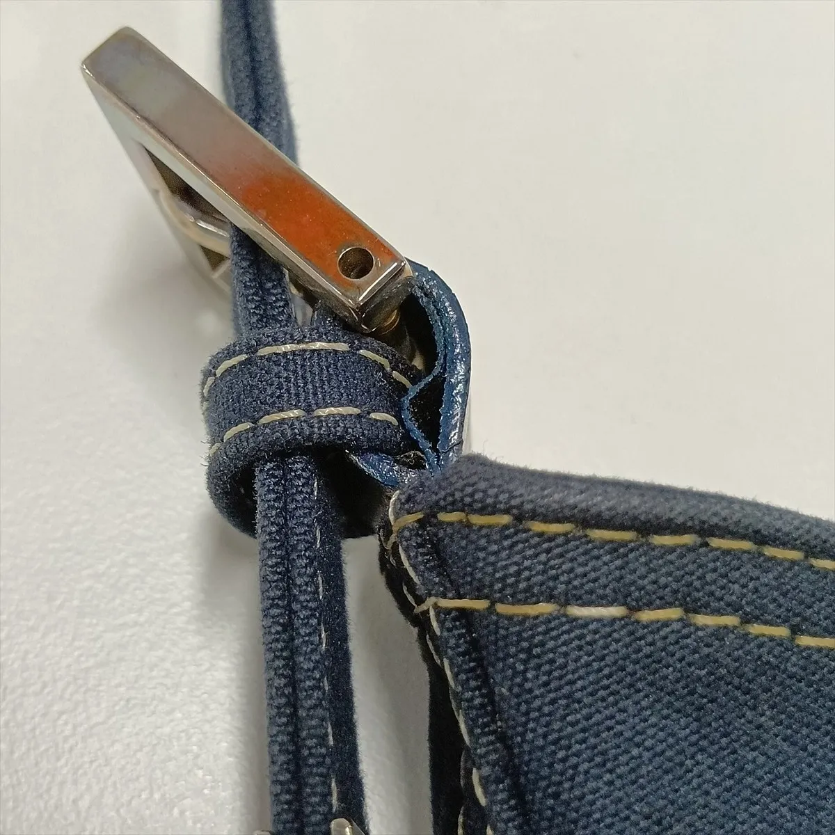 Denim Shoulder Bag, Navy, 26569 — view 11