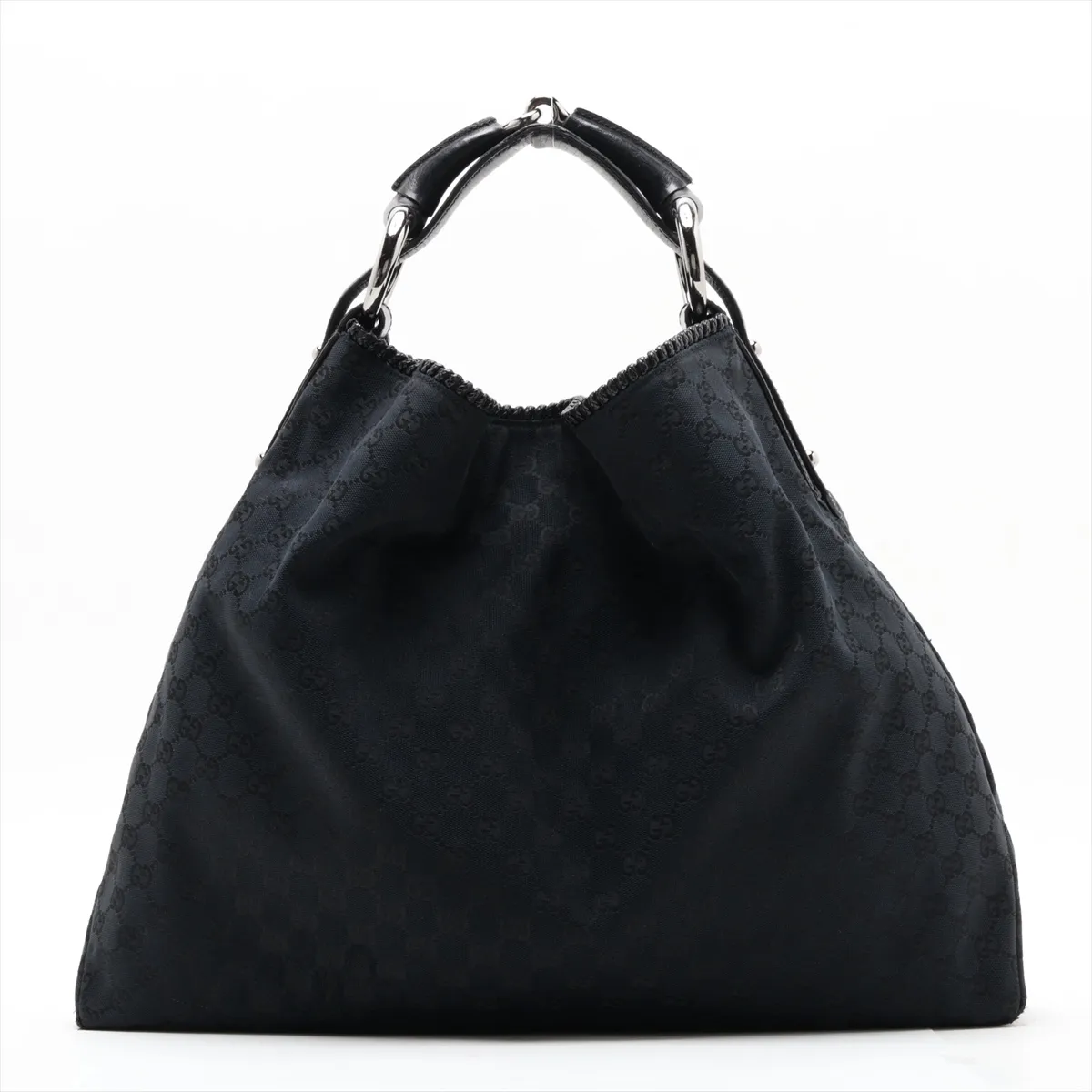 GG Canvas Horsebit Canvas x Leather Shoulder Bag Black 114900 — view 2
