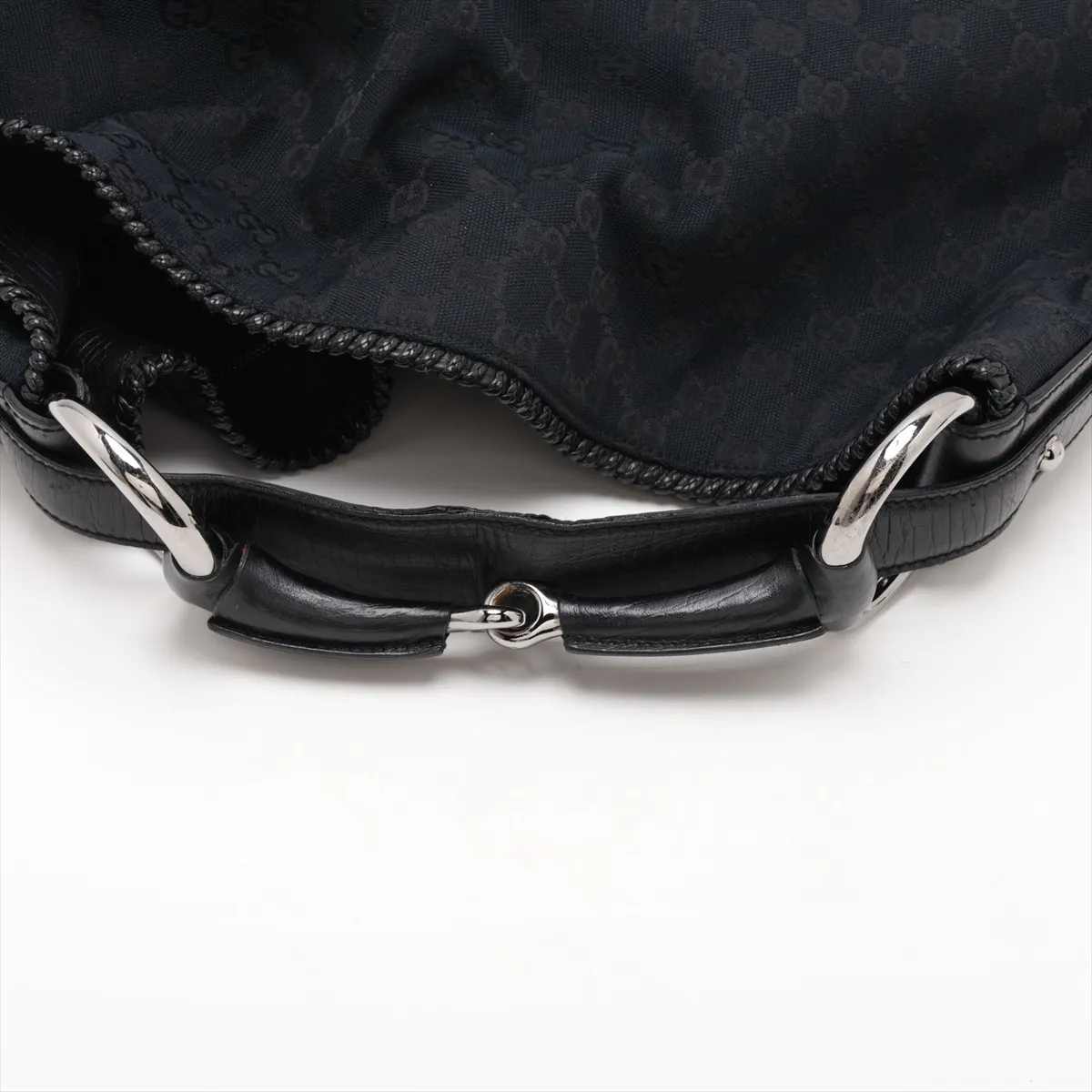 GG Canvas Horsebit Canvas x Leather Shoulder Bag Black 114900 — view 5