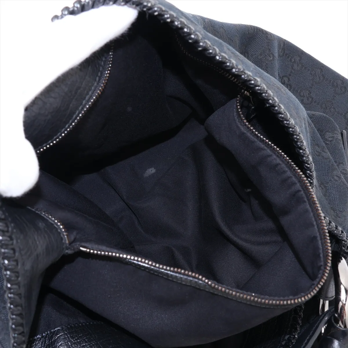 GG Canvas Horsebit Canvas x Leather Shoulder Bag Black 114900 — view 8