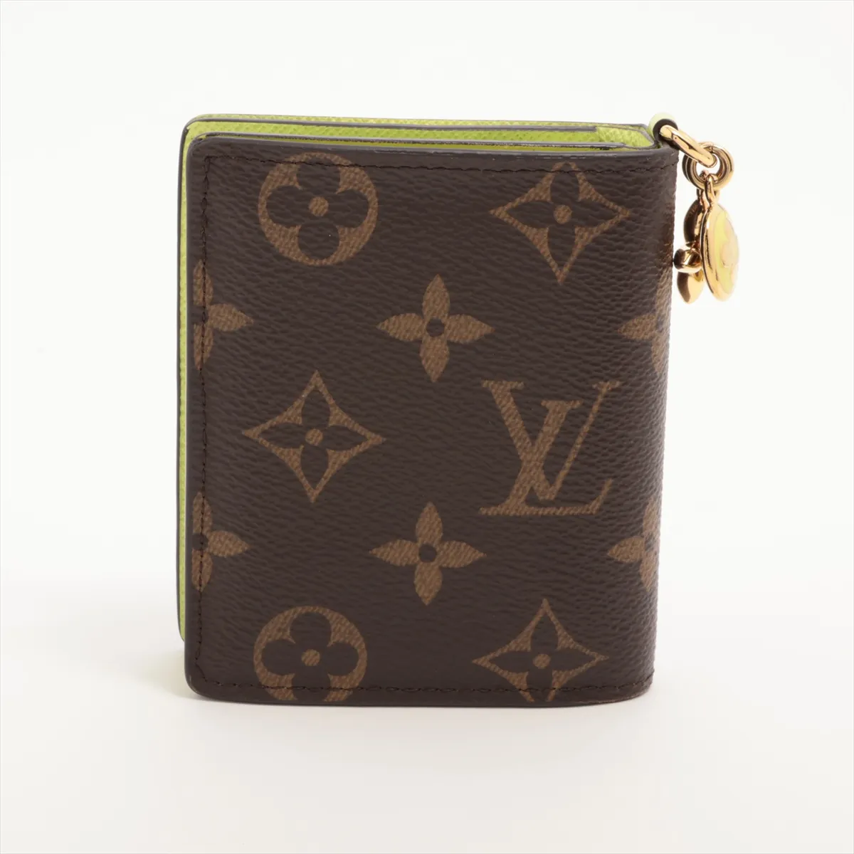 Monogram Pocket Wallet LV Charm M14628 Zesty Lime Compact Wallet (RFID detected) — view 2