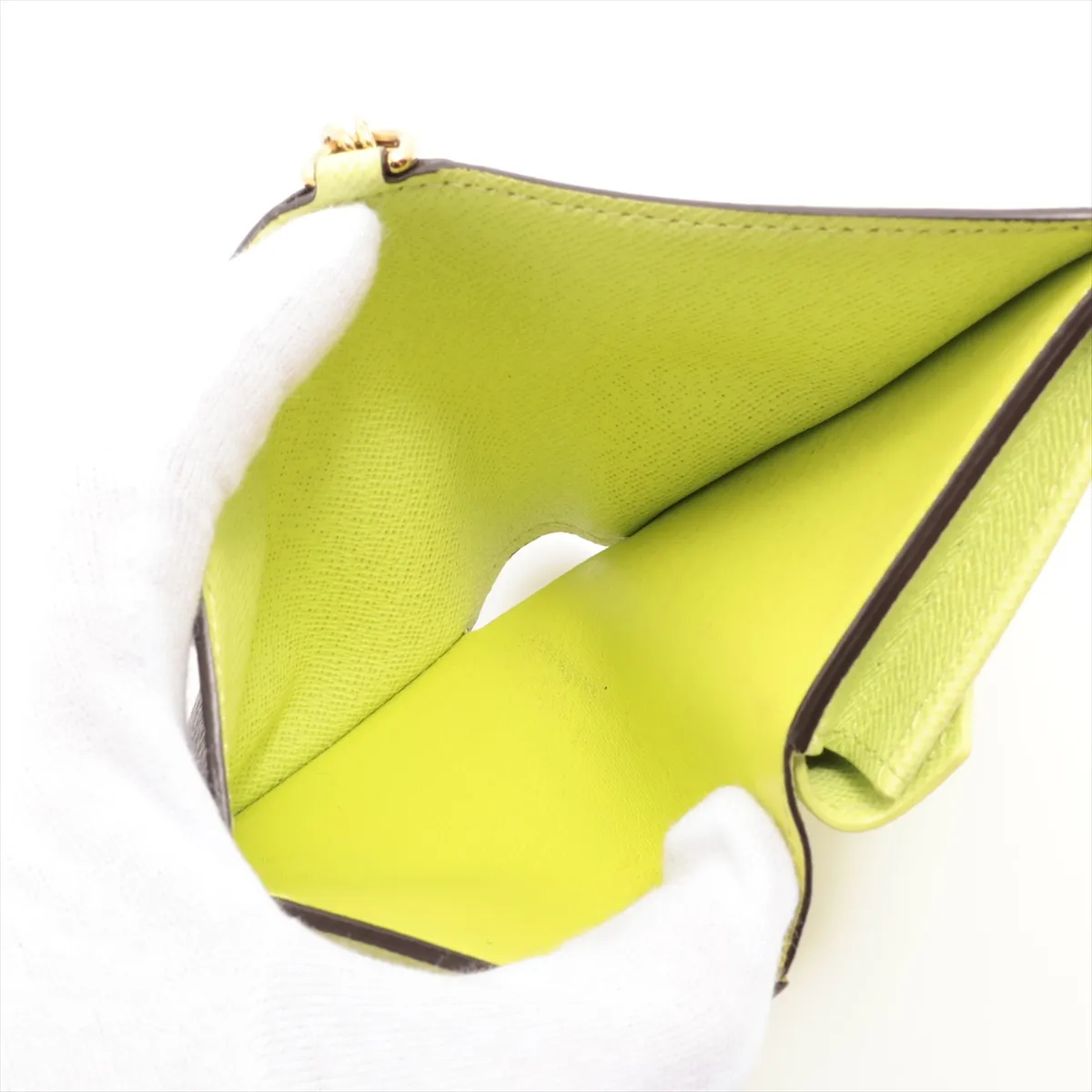 Monogram Pocket Wallet LV Charm M14628 Zesty Lime Compact Wallet (RFID detected) — view 4