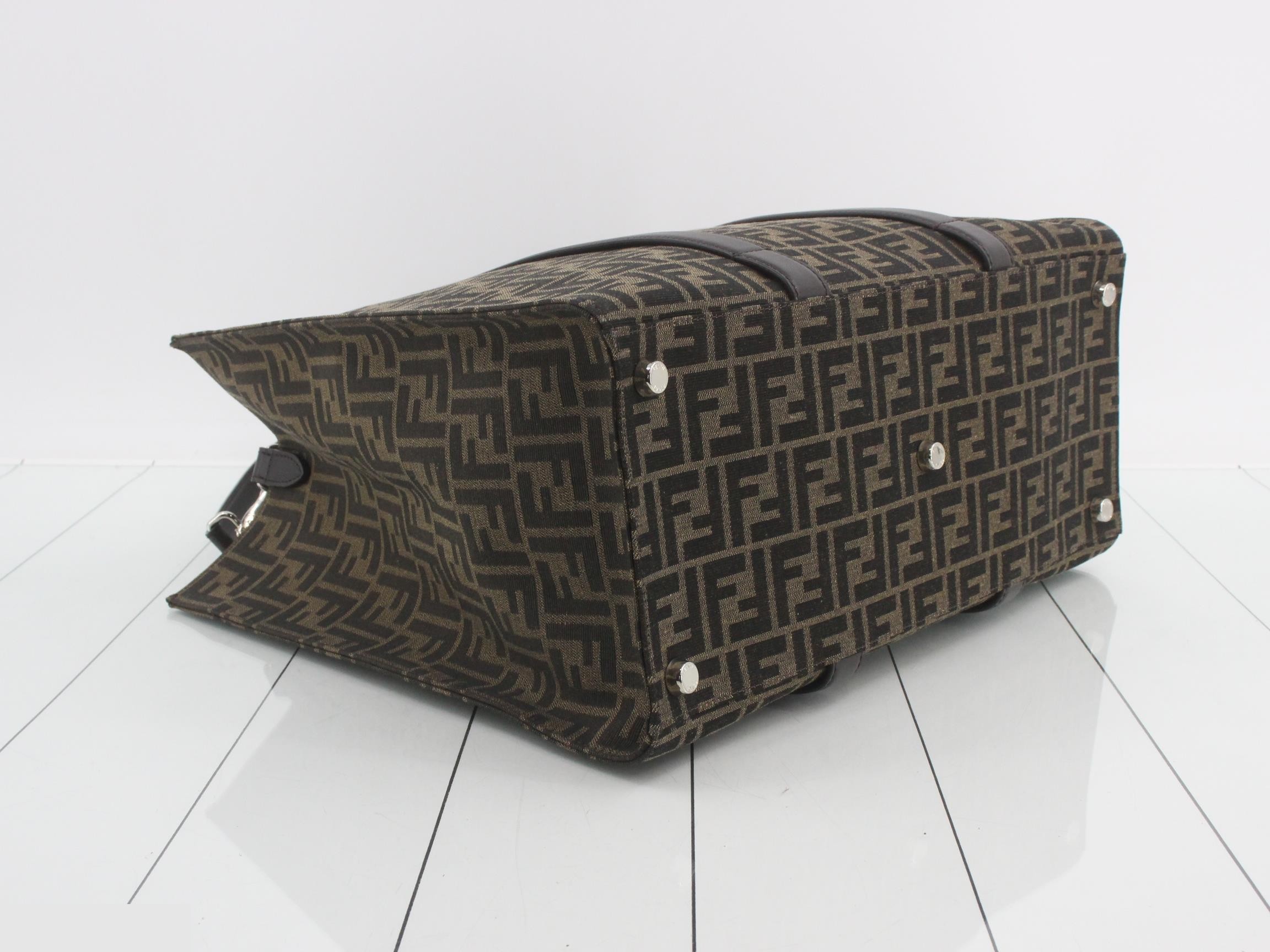Zucca tote bag, canvas/leather, brown — view 5