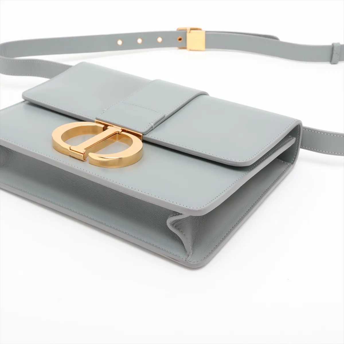 Montaigne 30 Leather Shoulder Bag, Gray — view 3