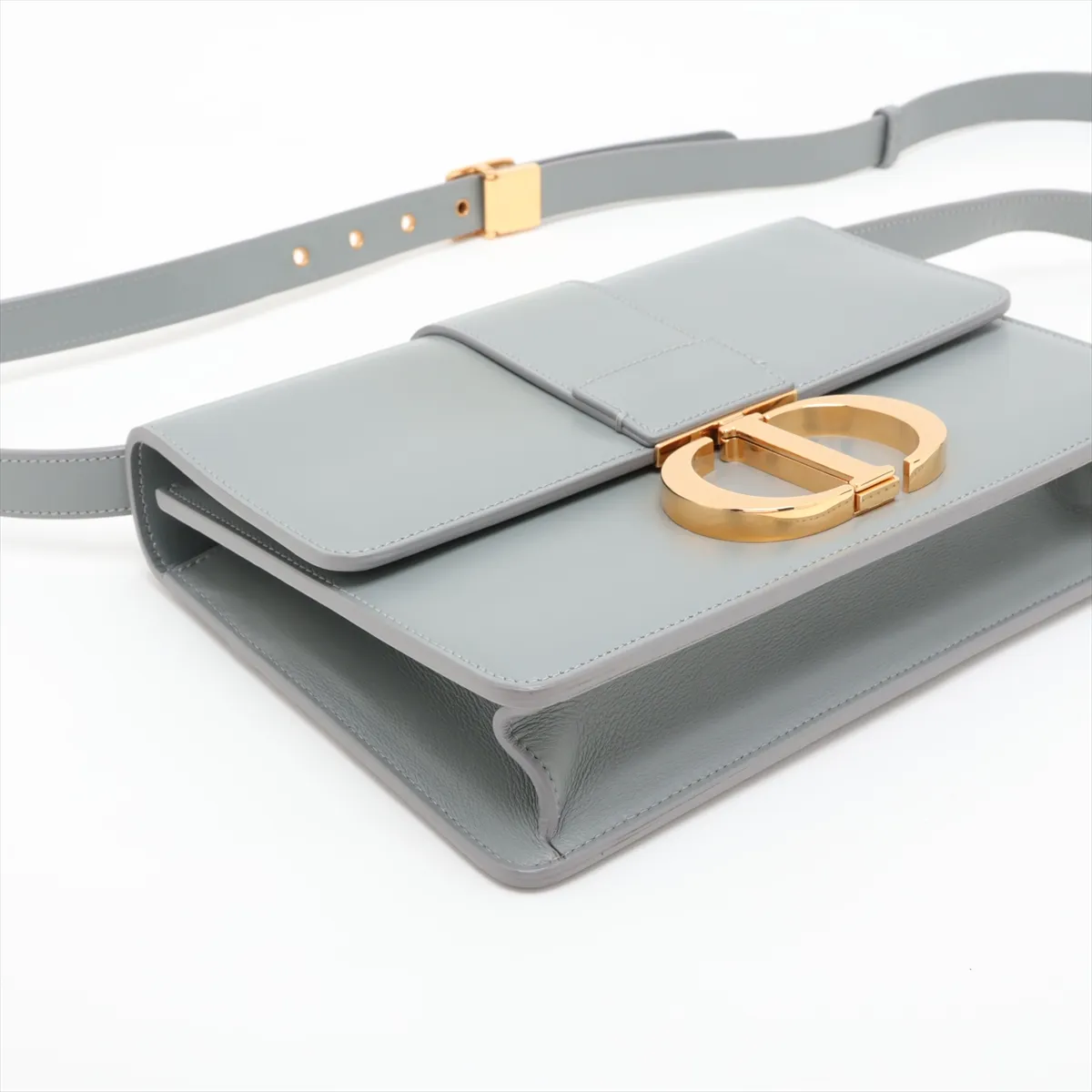 Montaigne 30 Leather Shoulder Bag, Gray — view 4