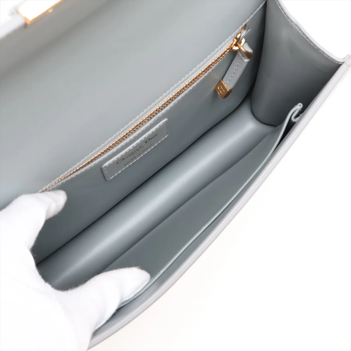 Montaigne 30 Leather Shoulder Bag, Gray — view 6