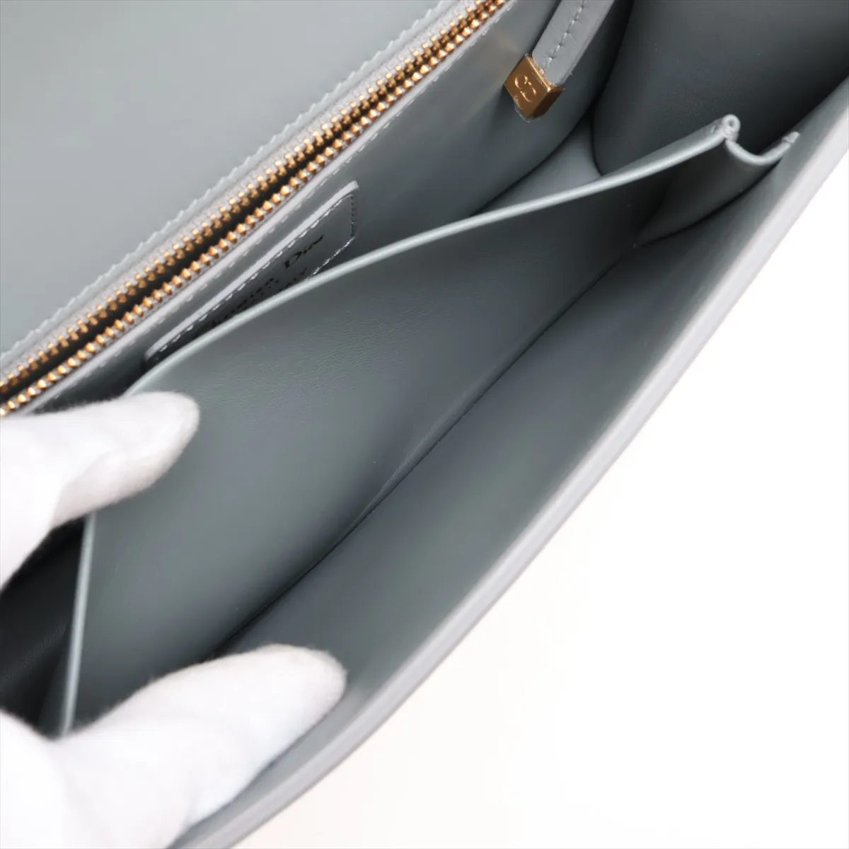 Montaigne 30 Leather Shoulder Bag, Gray — view 7