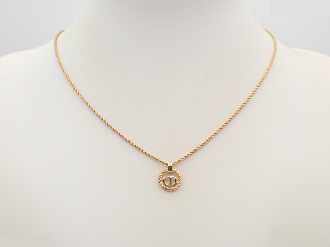 CD logo GP necklace, neck circumference approximately 46cm — view 3