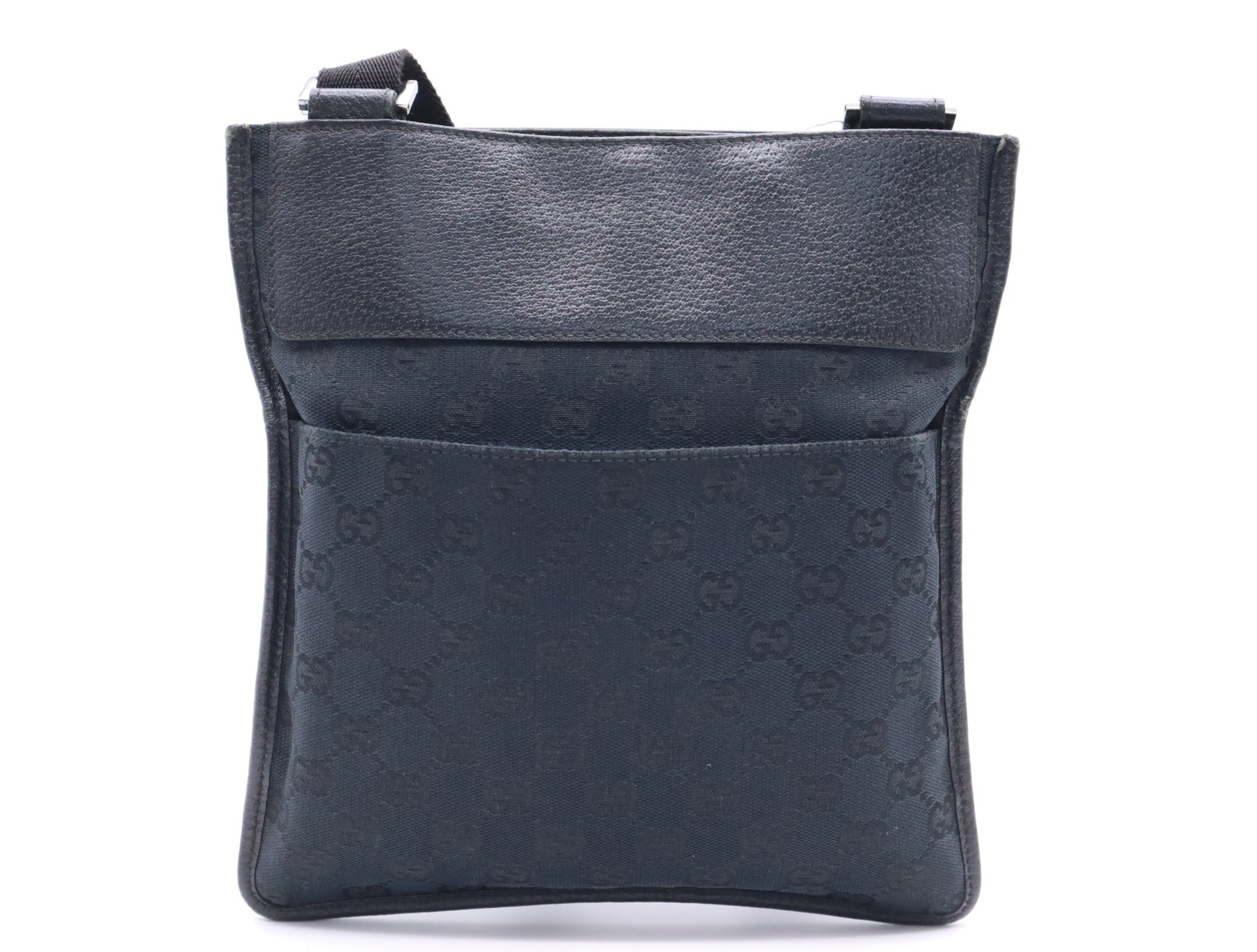 GG Canvas Shoulder Bag, Black, Silver Hardware — view 2