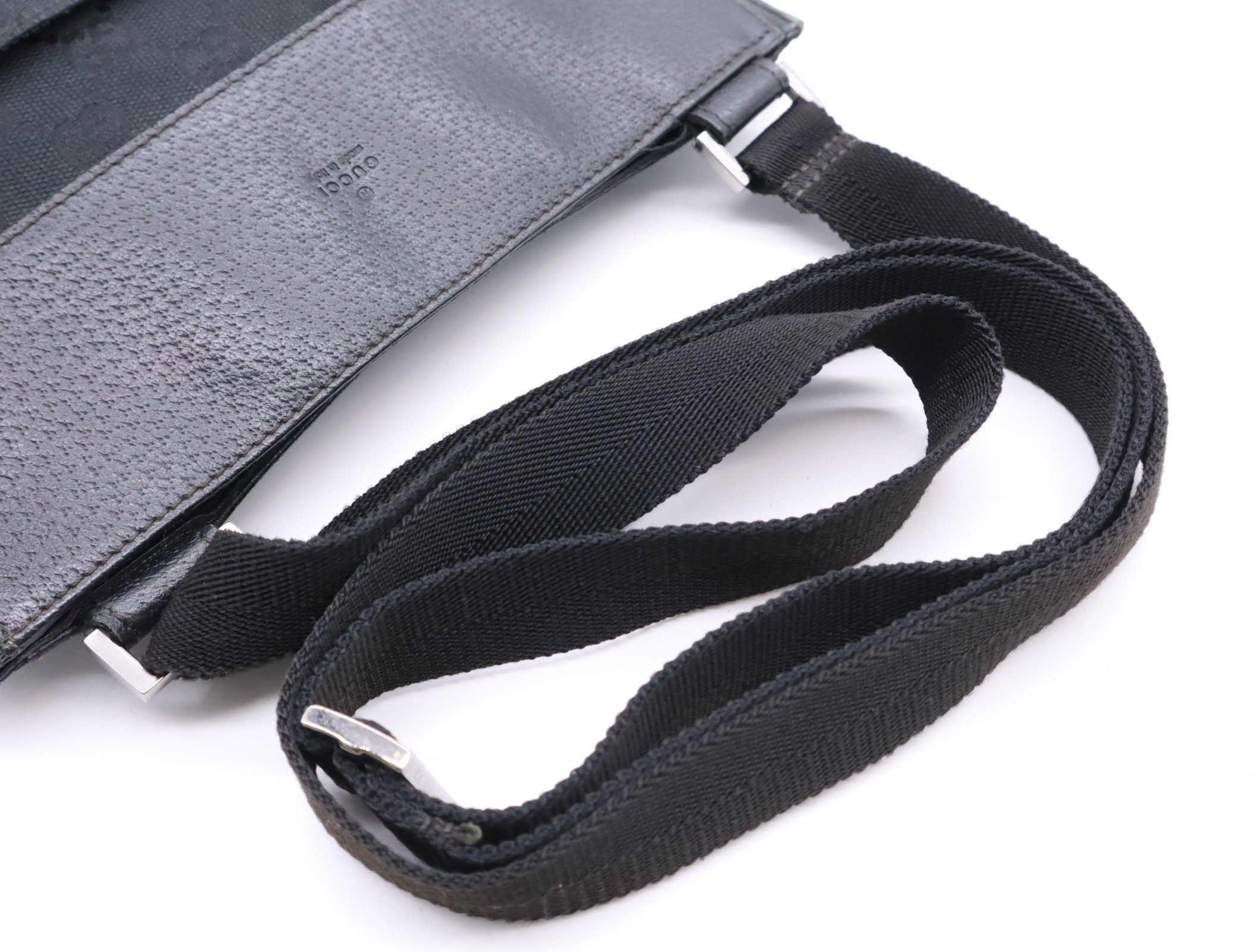 GG Canvas Shoulder Bag, Black, Silver Hardware — view 6