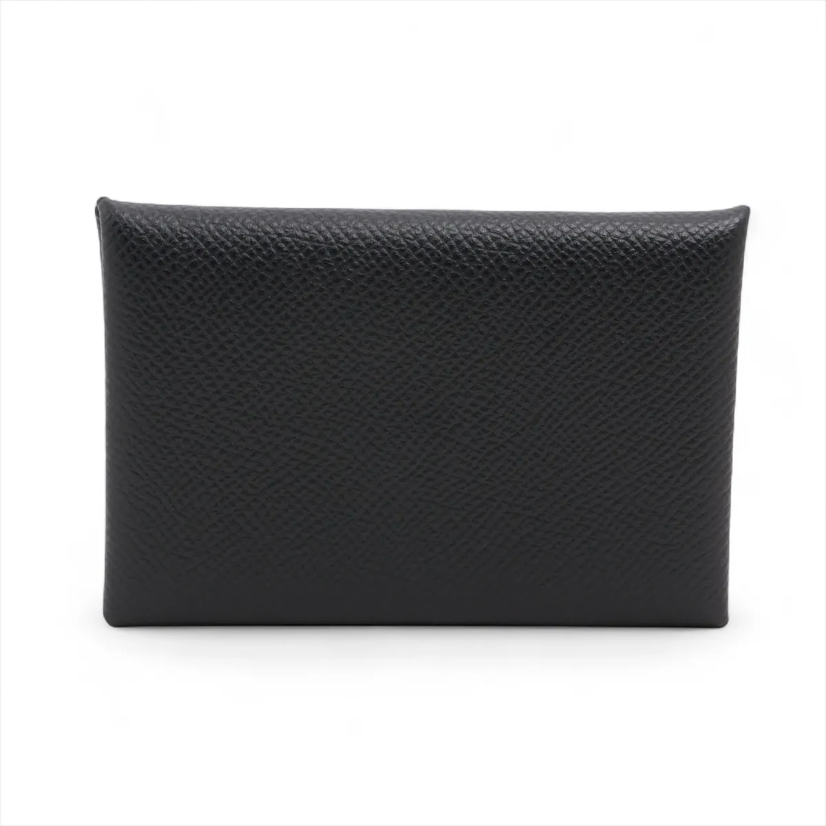 Calvi Veau Epsom Card Case, Black, Silver Hardware, D: 2019