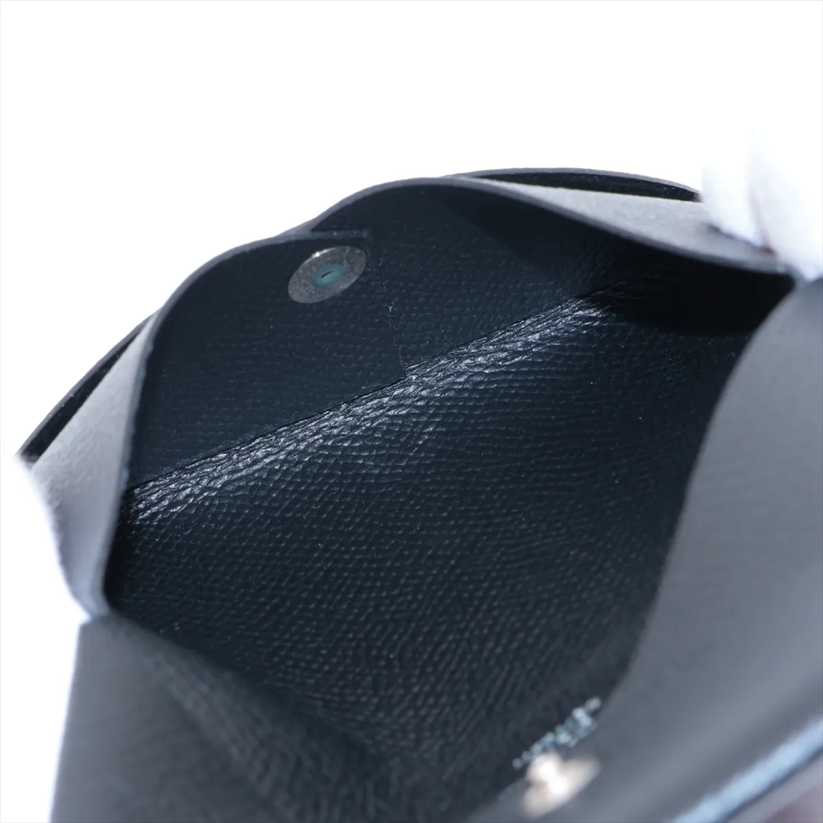Calvi Veau Epsom Card Case, Black, Silver Hardware, D: 2019 — view 4
