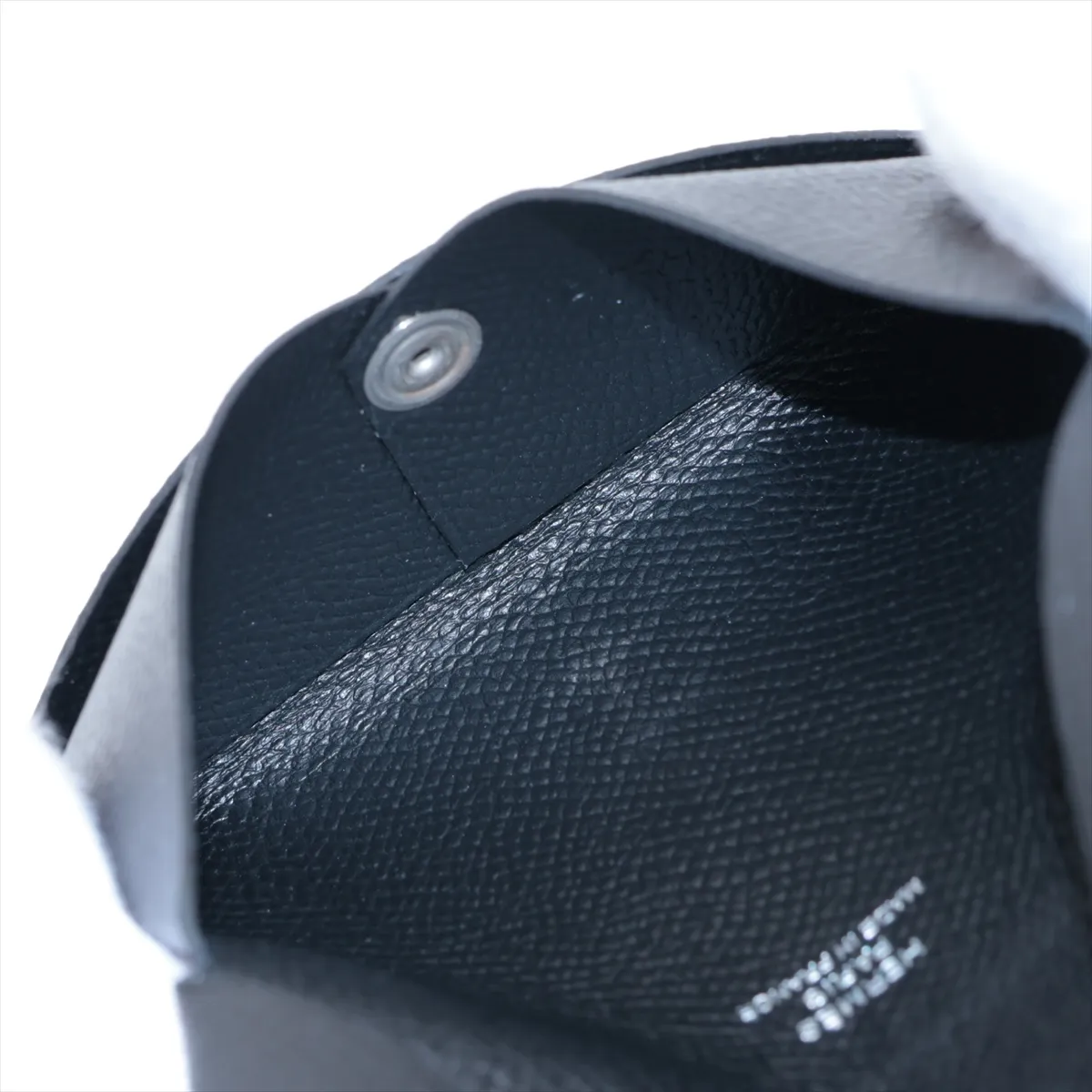 Calvi Veau Epsom Card Case, Black, Silver Hardware, D: 2019 — view 5