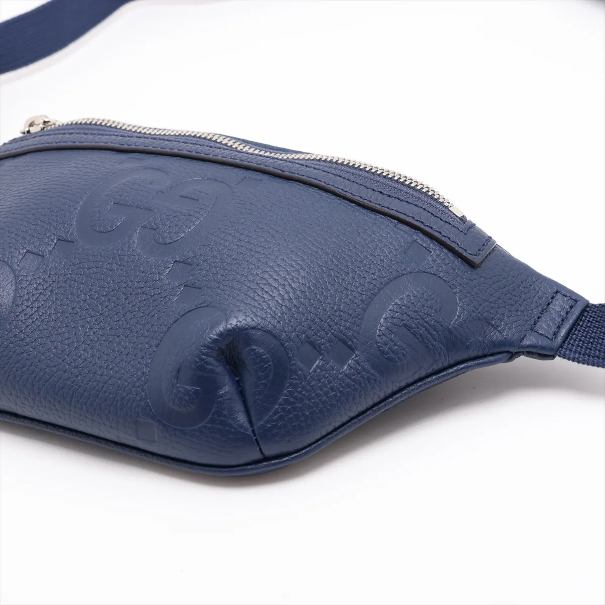 GG Embossed Leather Body Bag, Navy, 658582 — view 3