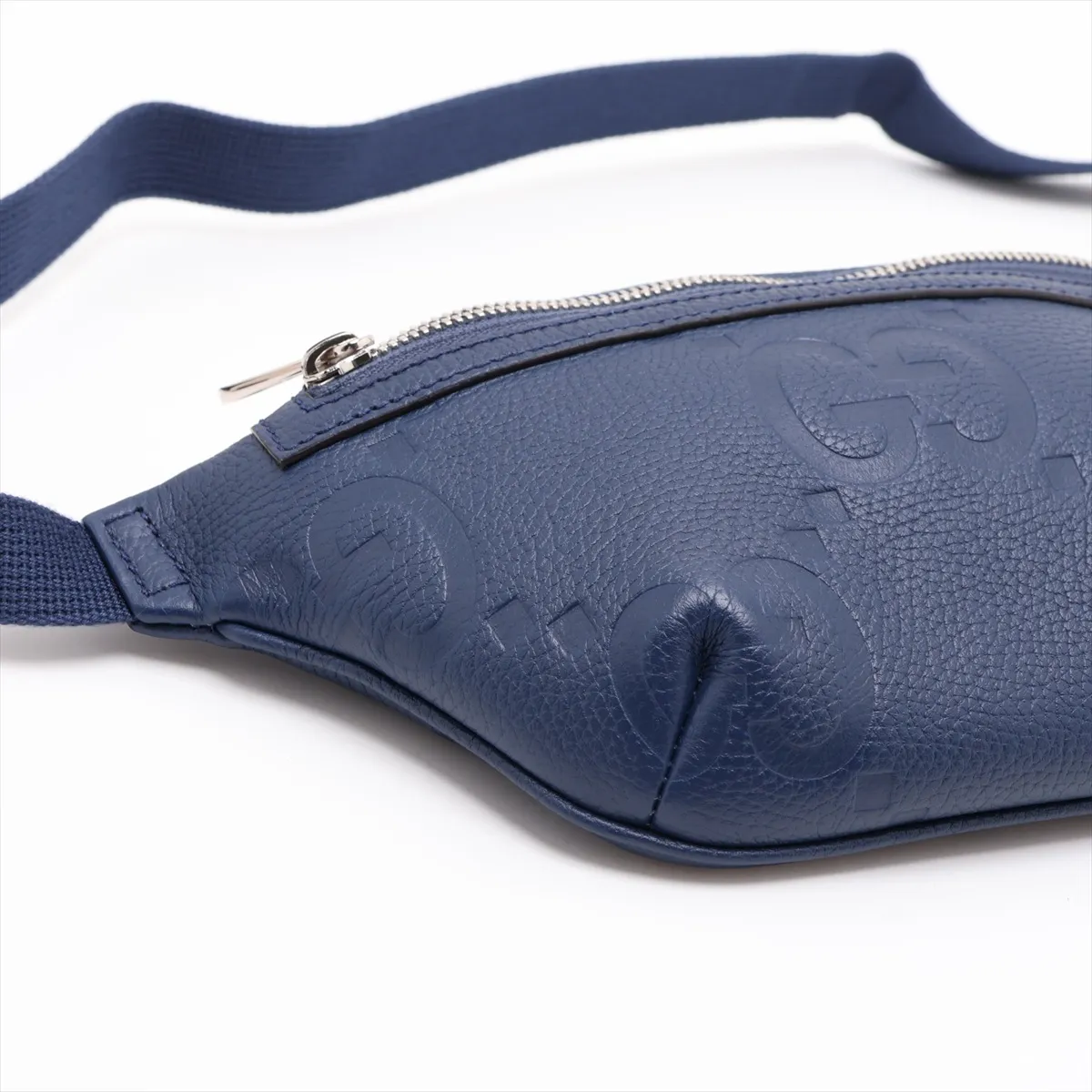 GG Embossed Leather Body Bag, Navy, 658582 — view 4