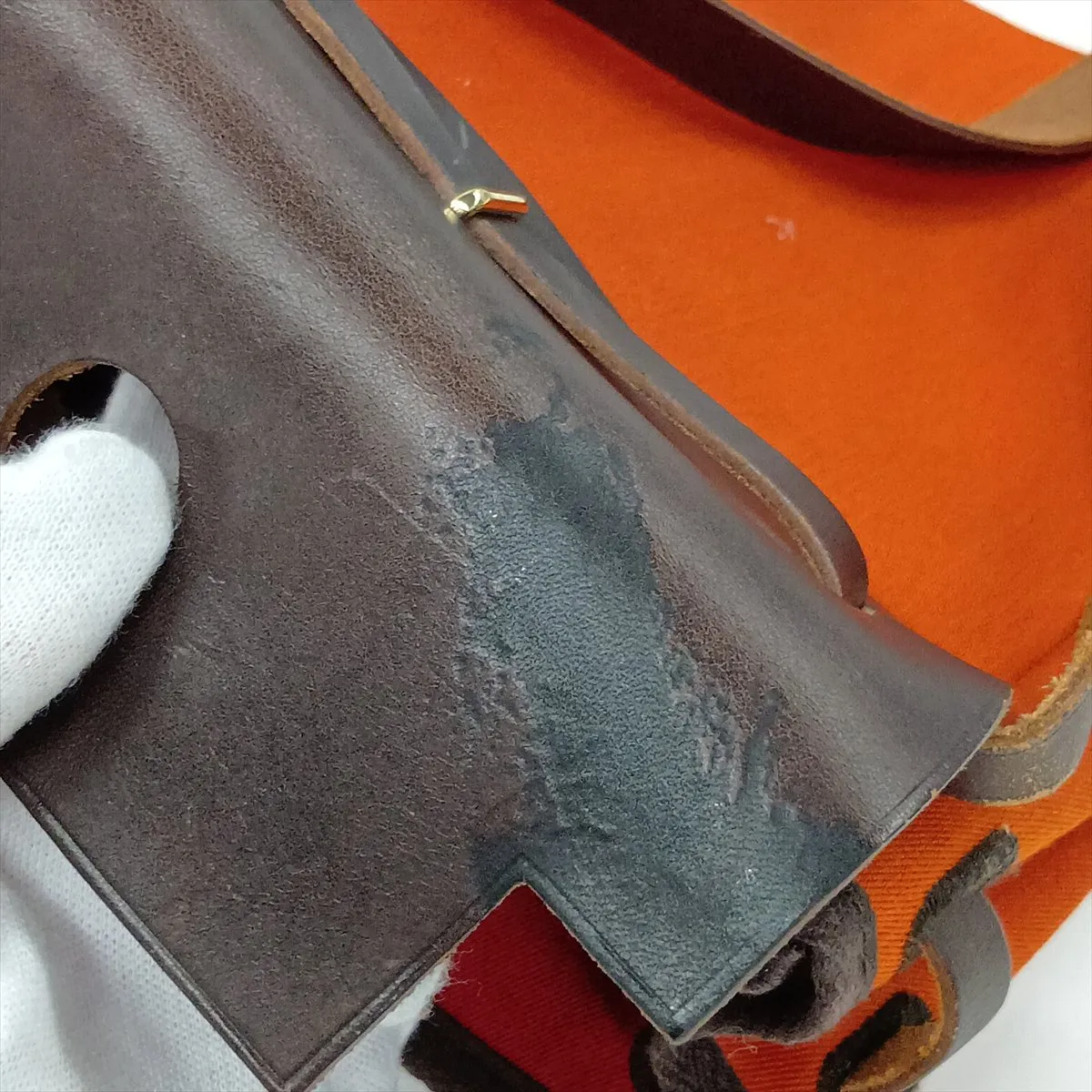 Herbag TPM Toile Officier x Vache Hunter Orange x Brown Gold Hardware H:2004 — view 12