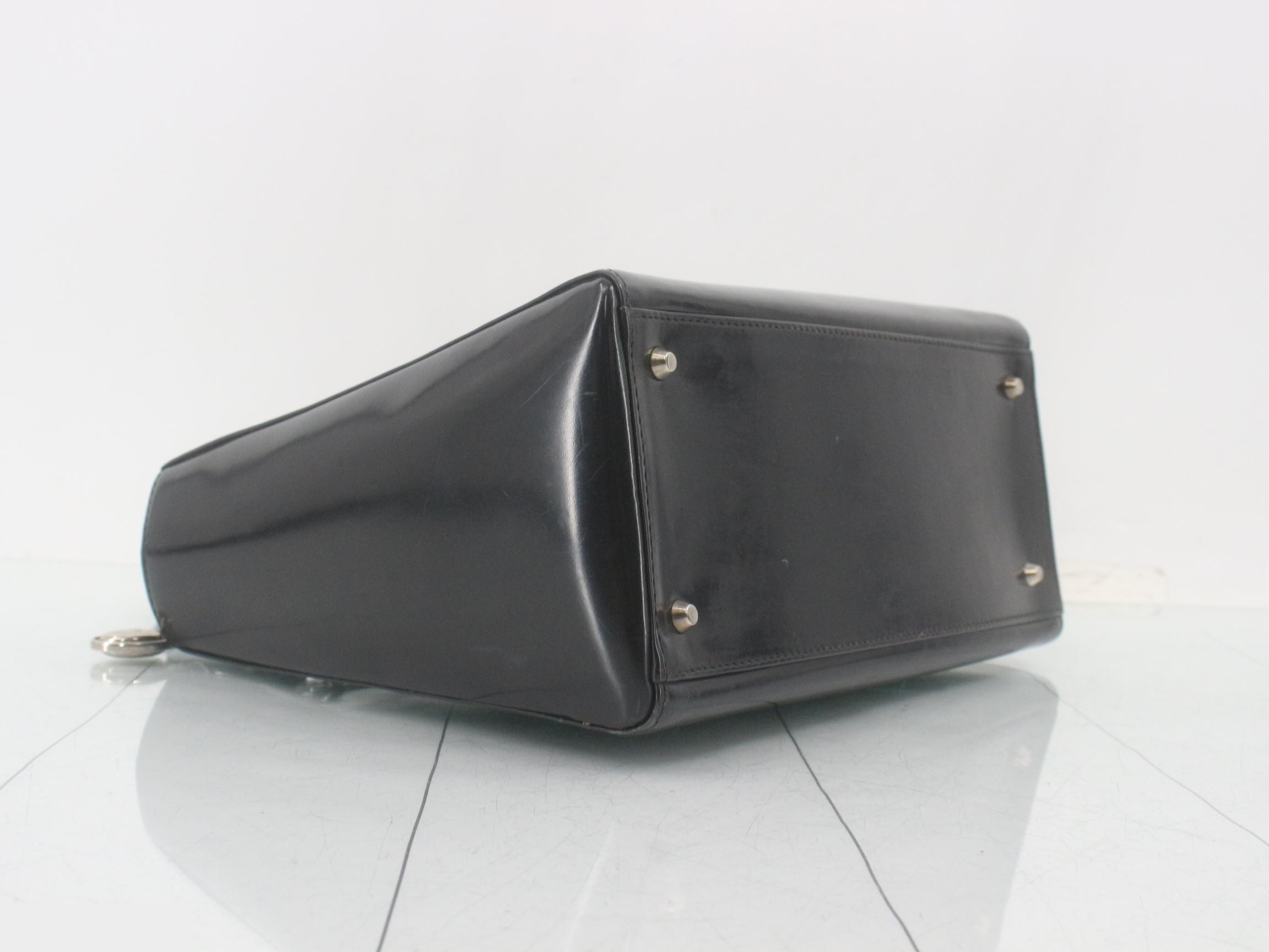 Lady Dior patent leather handbag, black — view 5