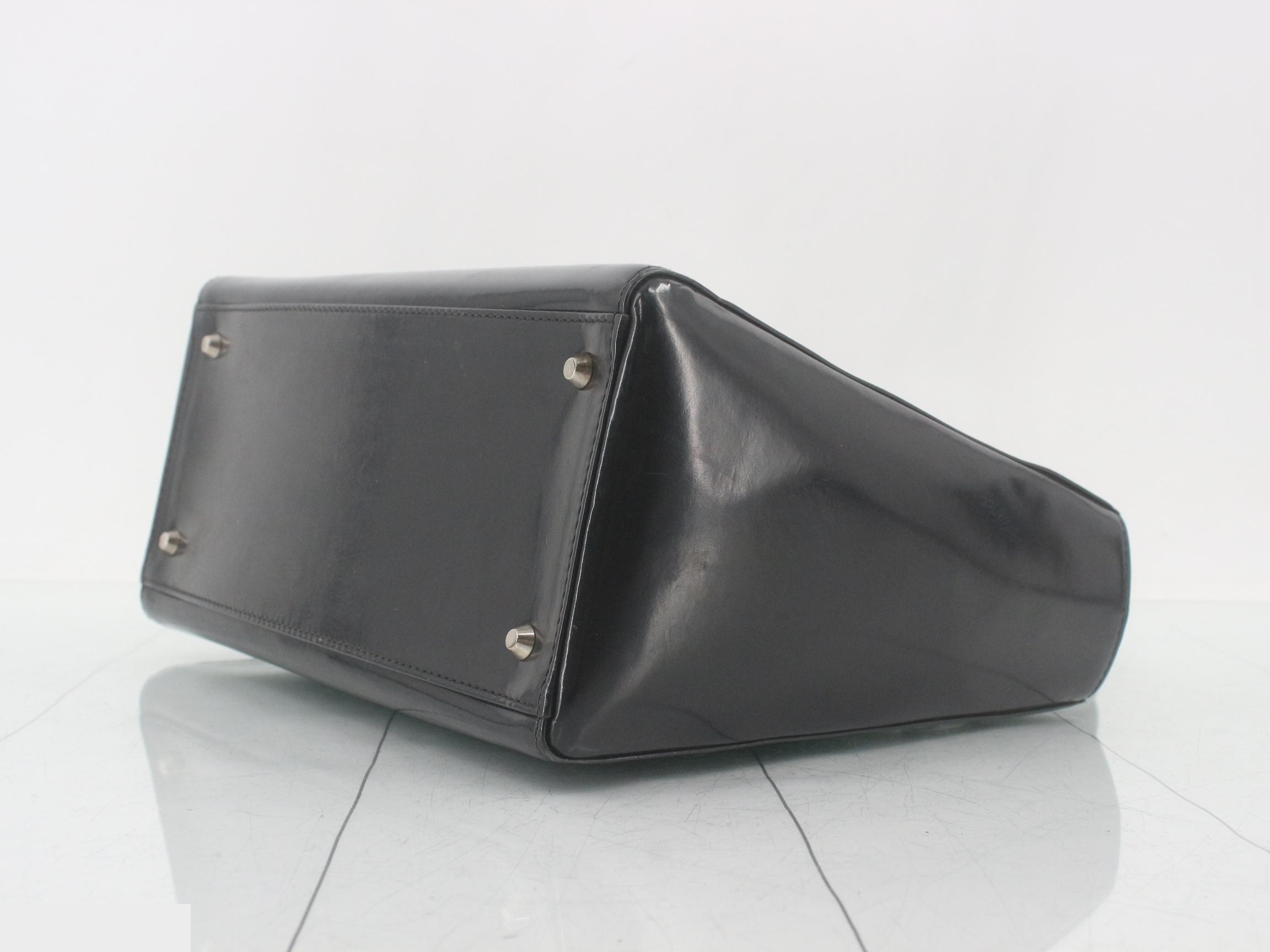 Lady Dior patent leather handbag, black — view 6