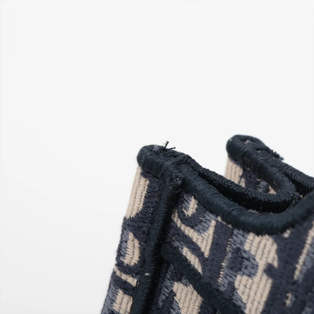 Oblique Mini Book Tote Canvas Handbag Navy — view 9