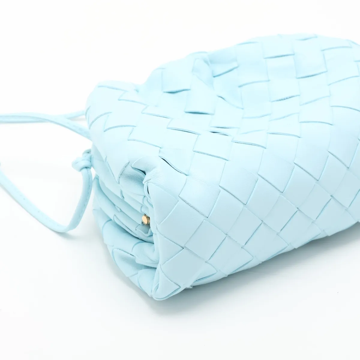 Intrecciato Mini The Pouch Shoulder Bag, Blue — view 4