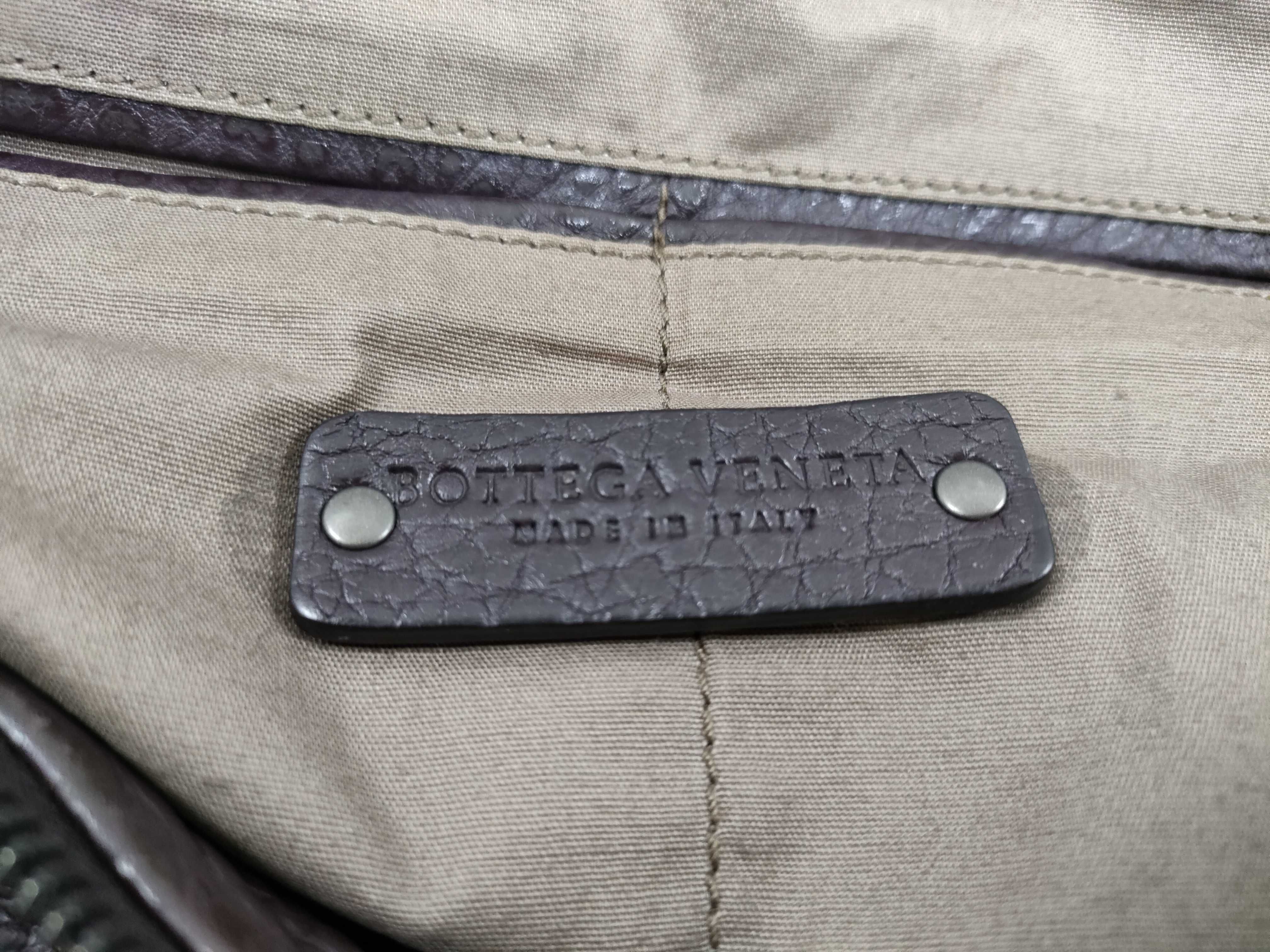 Leather Boston Bag, Purple — view 11