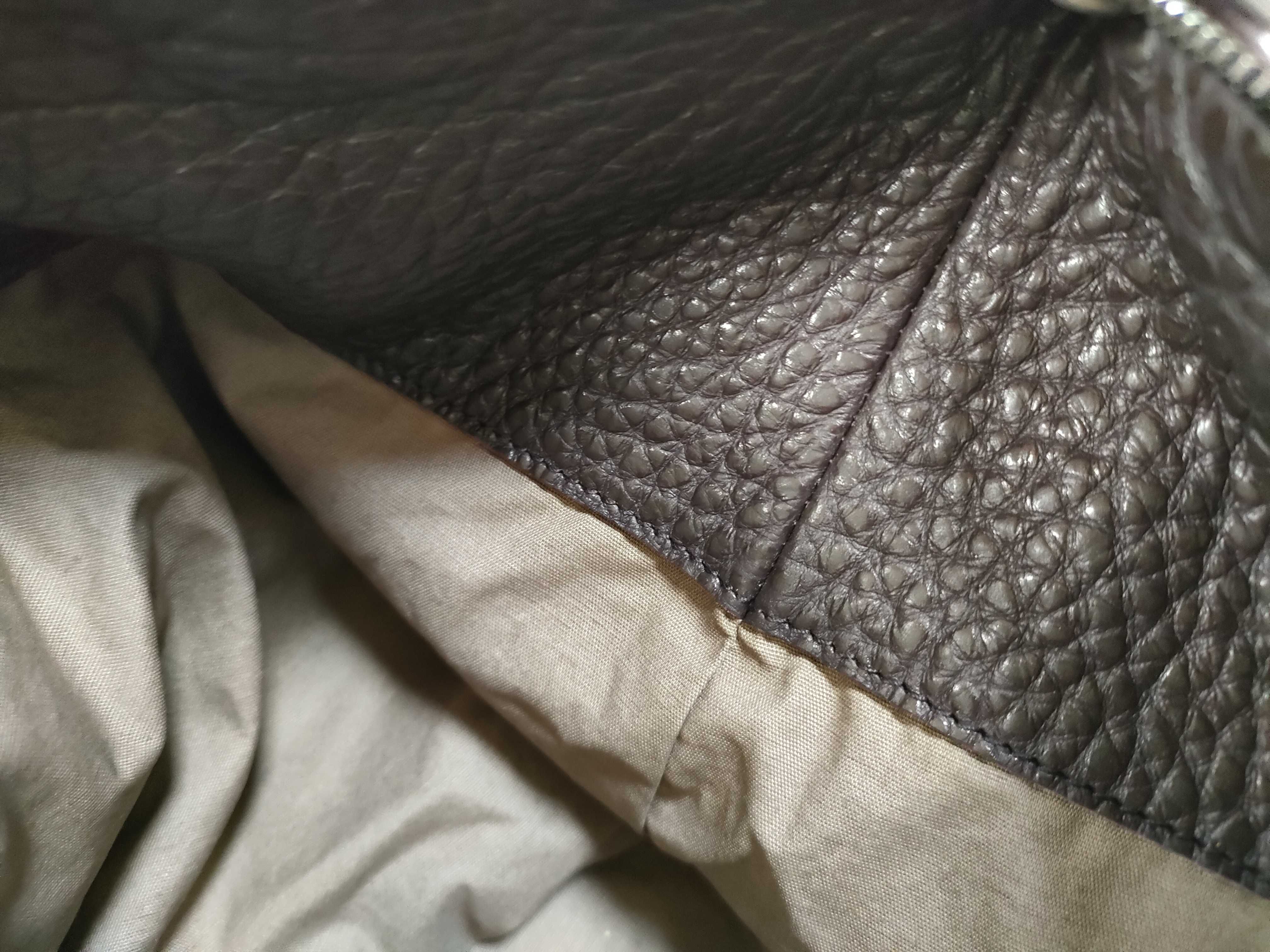 Leather Boston Bag, Purple — view 13