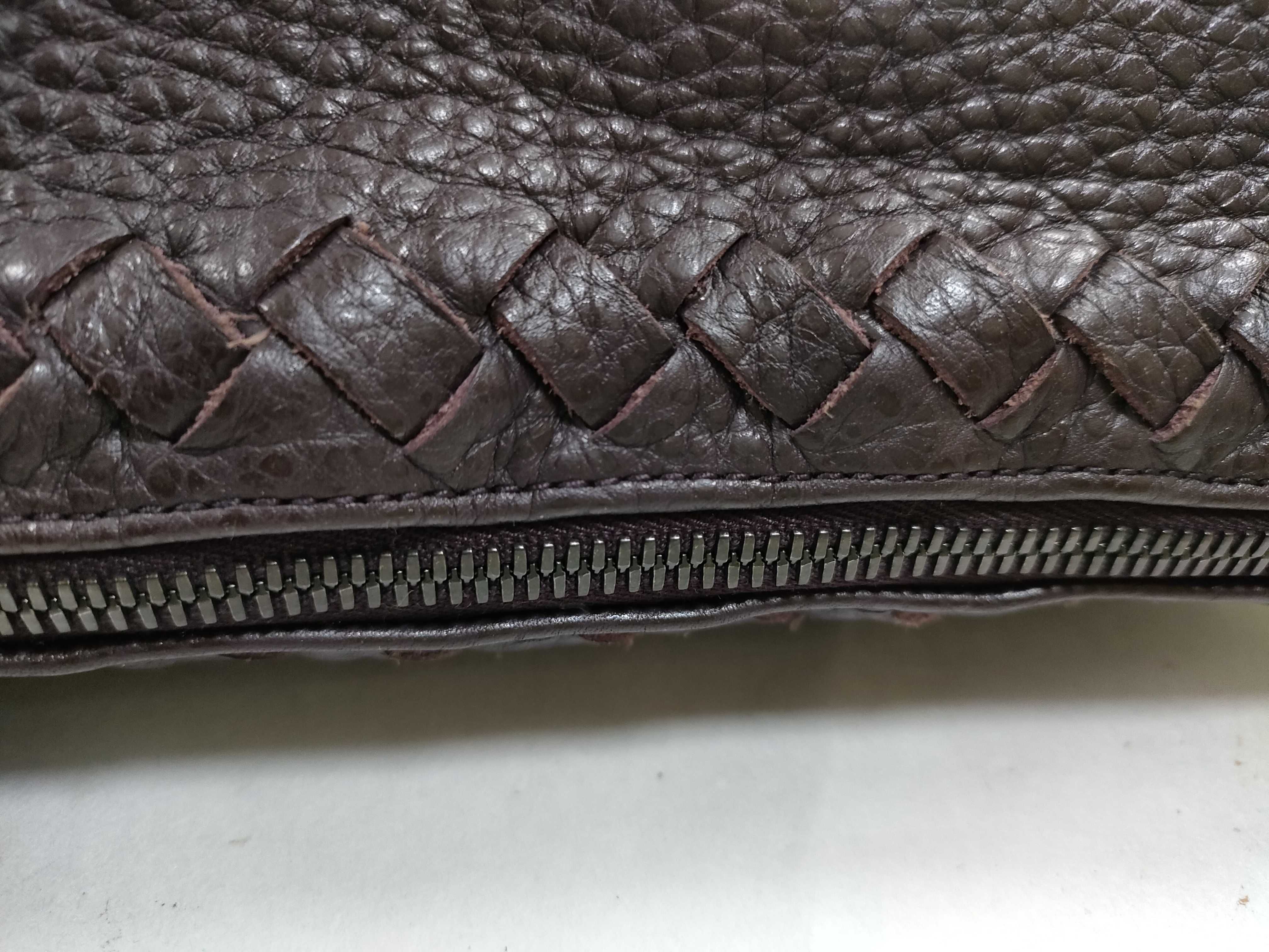 Leather Boston Bag, Purple — view 6