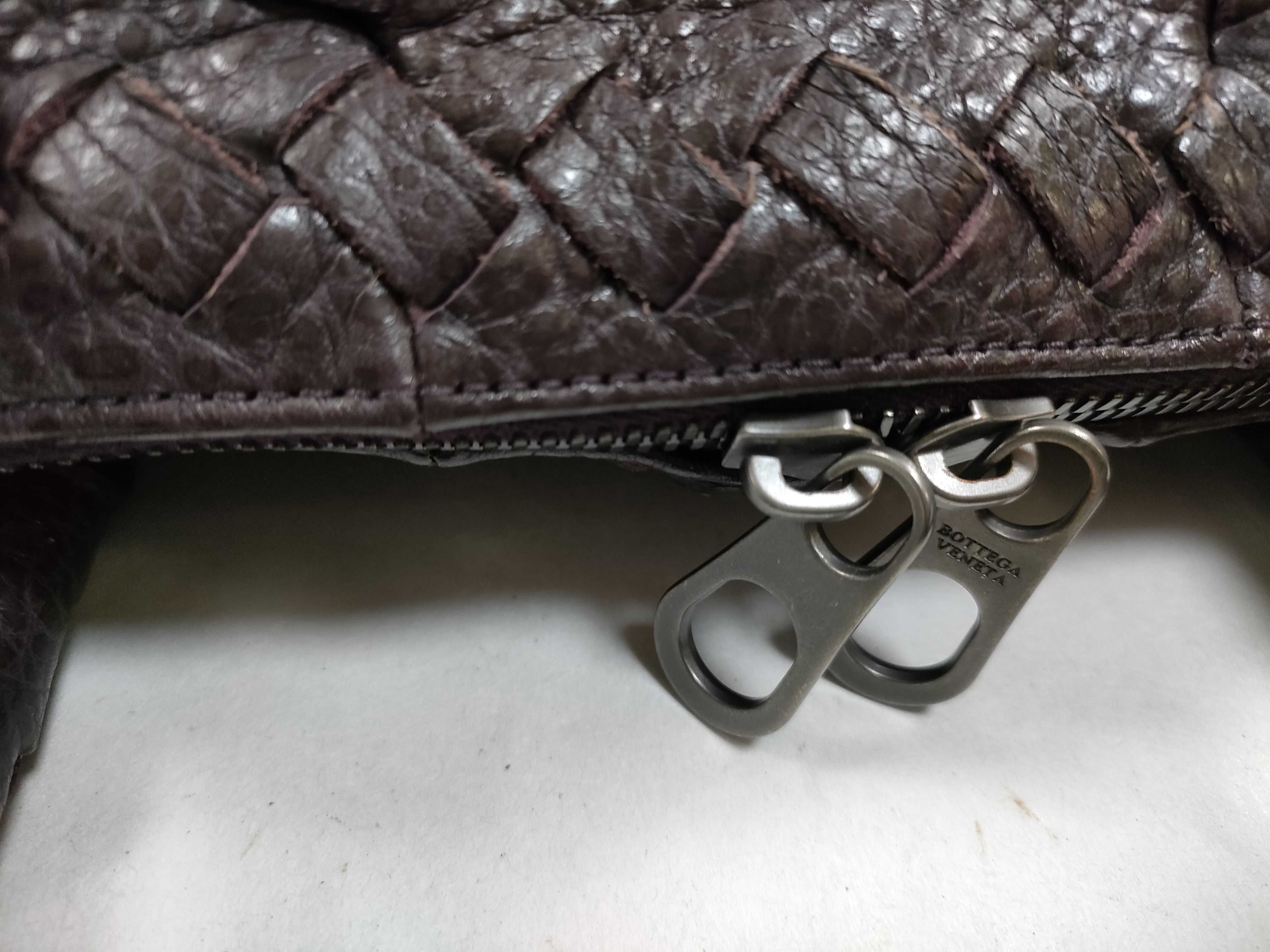 Leather Boston Bag, Purple — view 7