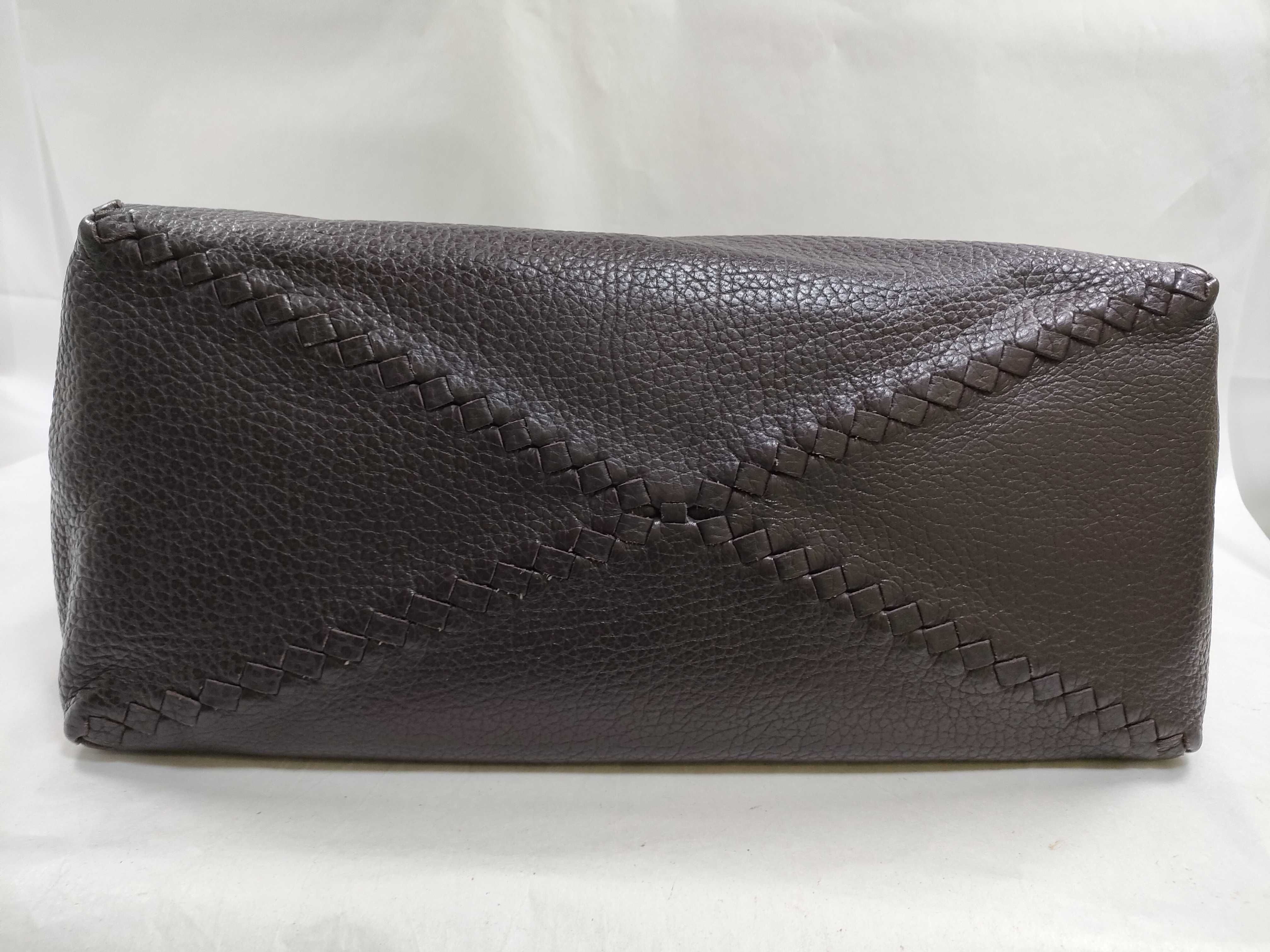 Leather Boston Bag, Purple — view 9