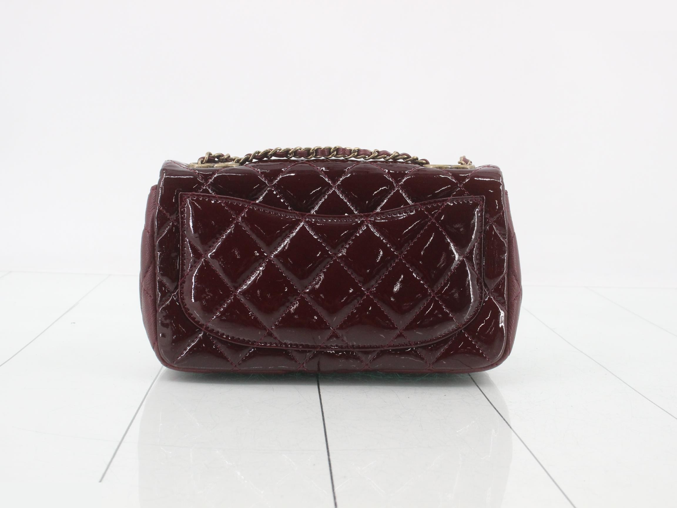 Mini Matelassé 20 Patent Leather Single Flap Single Chain — view 2
