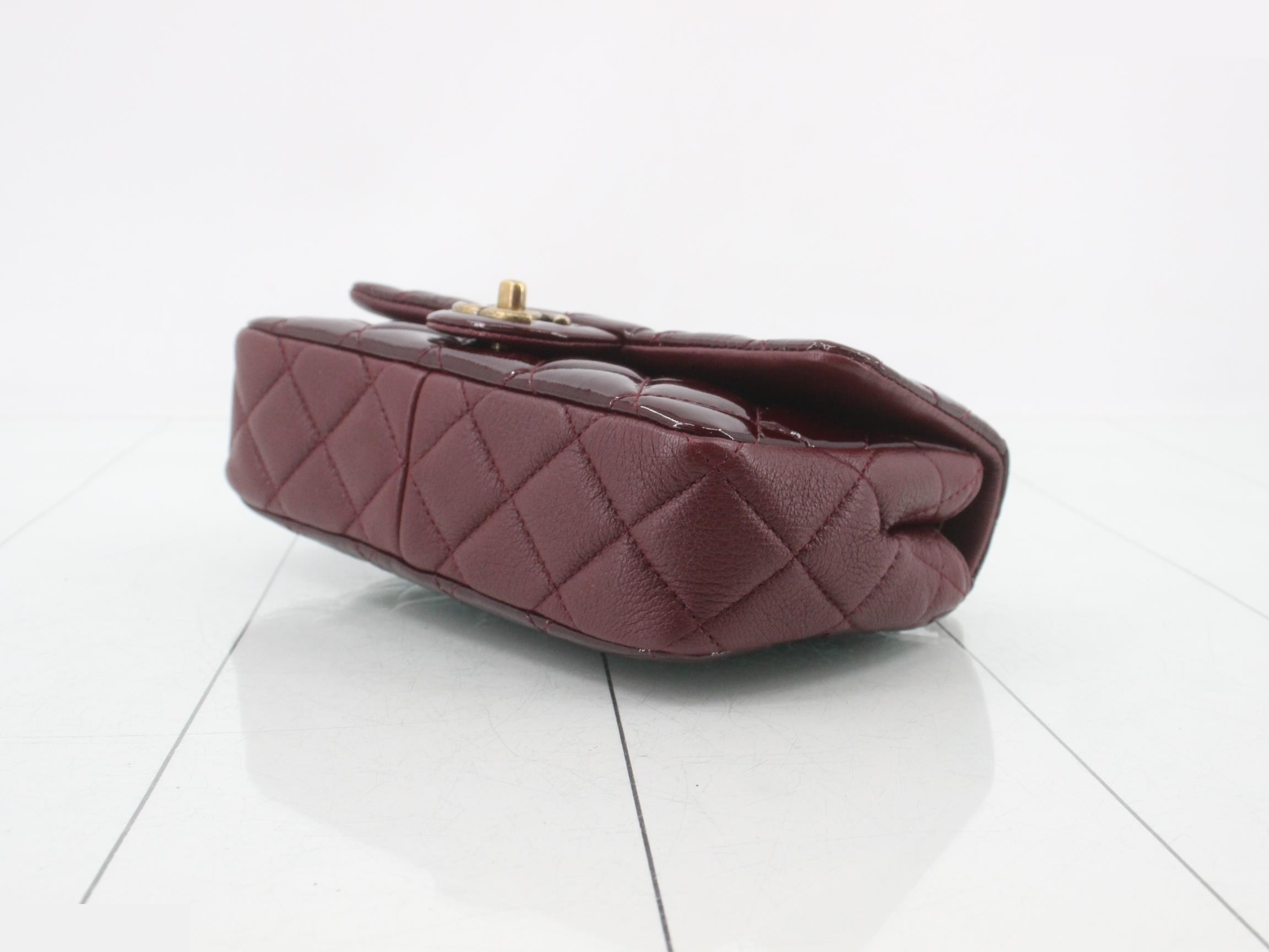 Mini Matelassé 20 Patent Leather Single Flap Single Chain — view 6