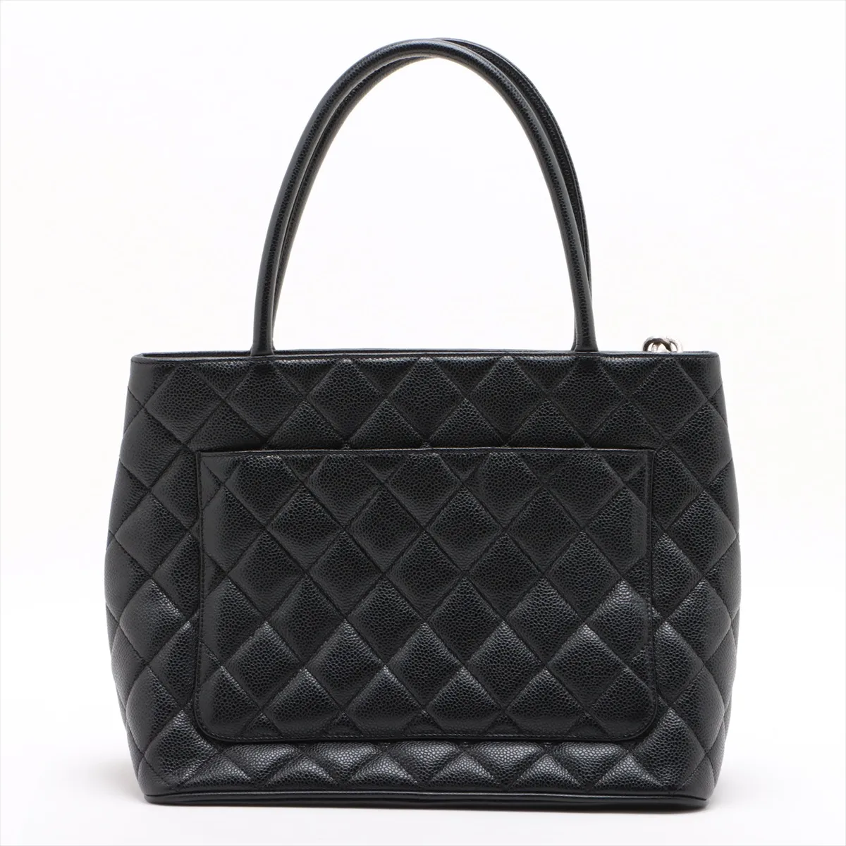 reprint caviar skin tote bag black silver hardware 6700089 6th series — view 2