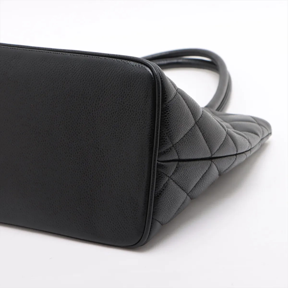 reprint caviar skin tote bag black silver hardware 6700089 6th series — view 3