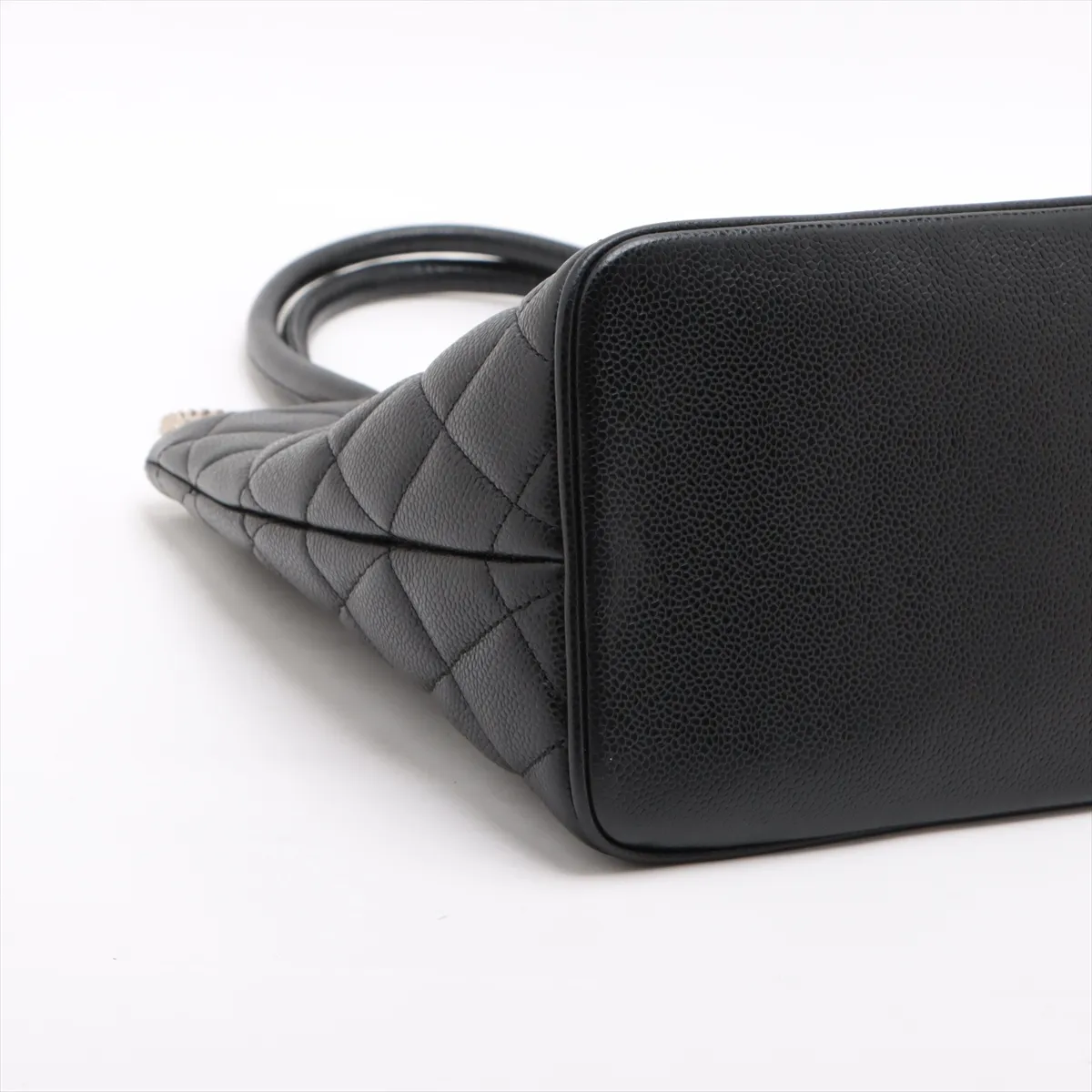 reprint caviar skin tote bag black silver hardware 6700089 6th series — view 4