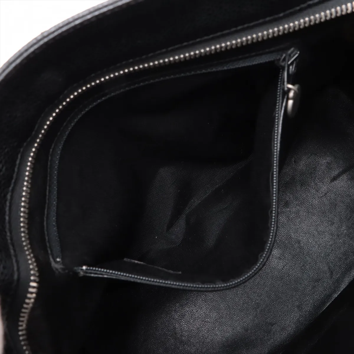 reprint caviar skin tote bag black silver hardware 6700089 6th series — view 8