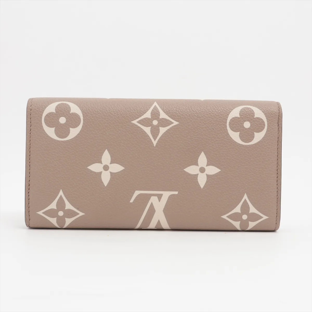 Bicolor Monogram Empreinte Portefeuille Sarah NM M81049 Tourterelle x Crème Long Wallet — view 2