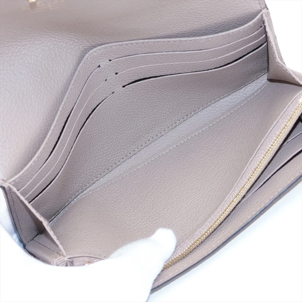 Bicolor Monogram Empreinte Portefeuille Sarah NM M81049 Tourterelle x Crème Long Wallet — view 5