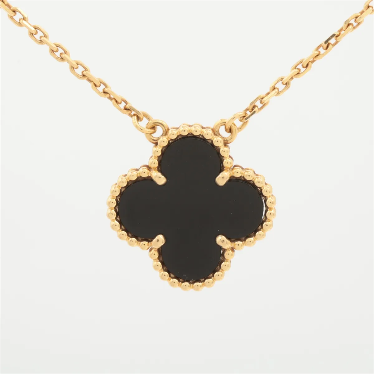 Vintage Alhambra Onyx Necklace 750(YG) 5.3g JE270103 — view 2